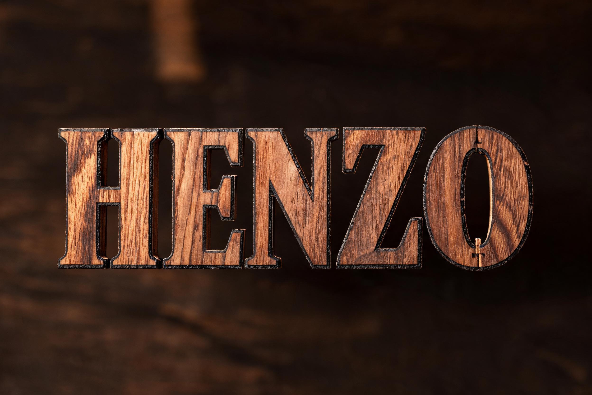 "HENZO" — Laser Cut | AI Text Effect Generator