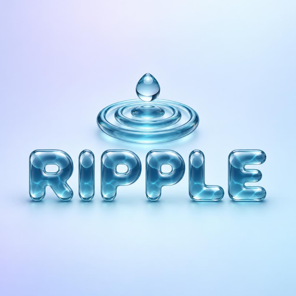 "RIPPLE" — Glass Liquid | AI Text Effect Generator