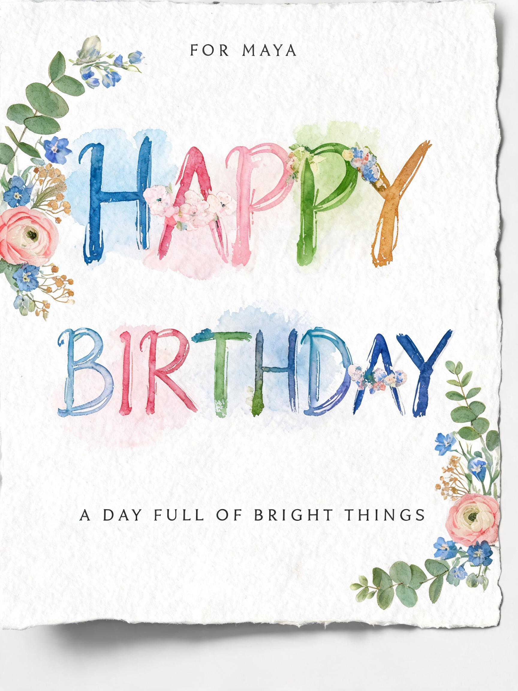 "Happy  Birthday" — Watercolor | AI Text Effect Generator