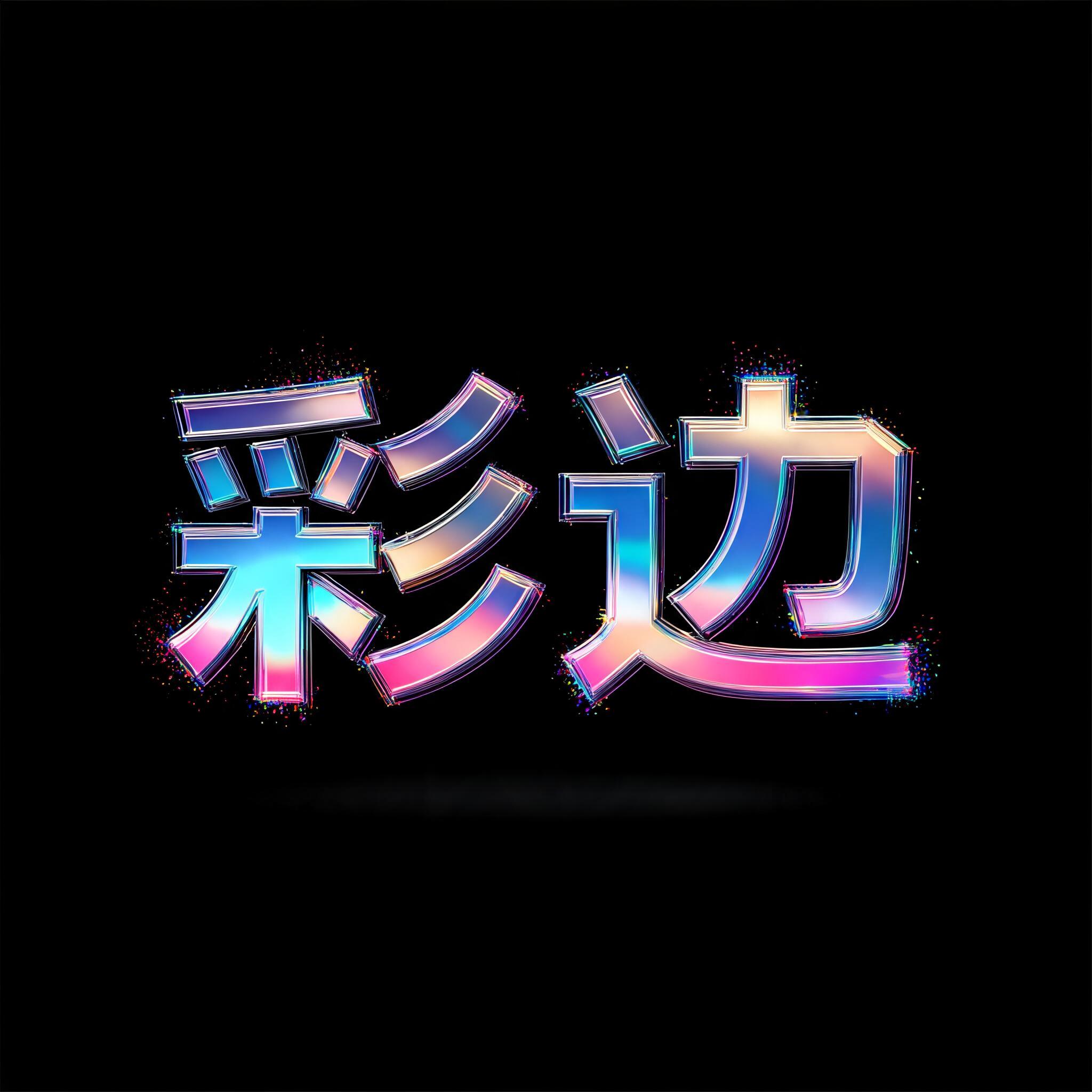"彩边" — Holographic | AI Text Effect Generator