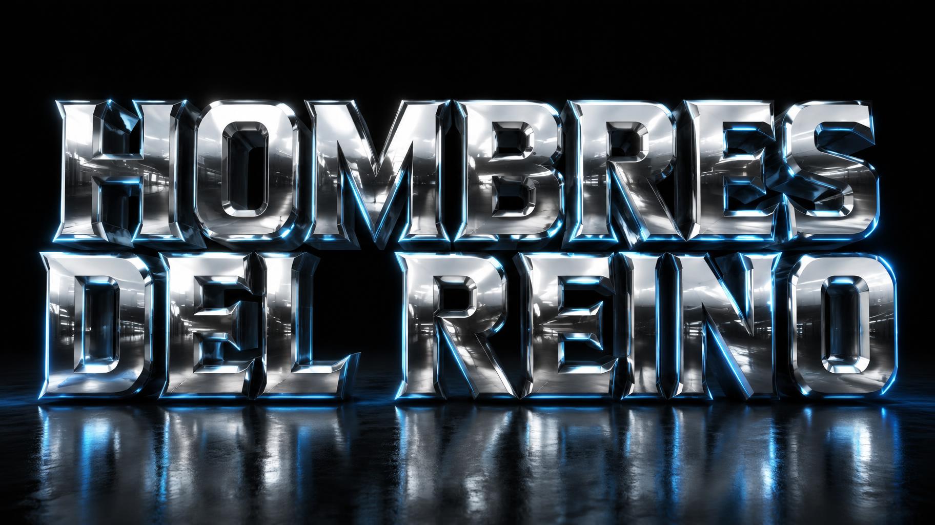"HOMBRES DEL REINO" — Chrome Metal 3d | AI Text Effect Generator