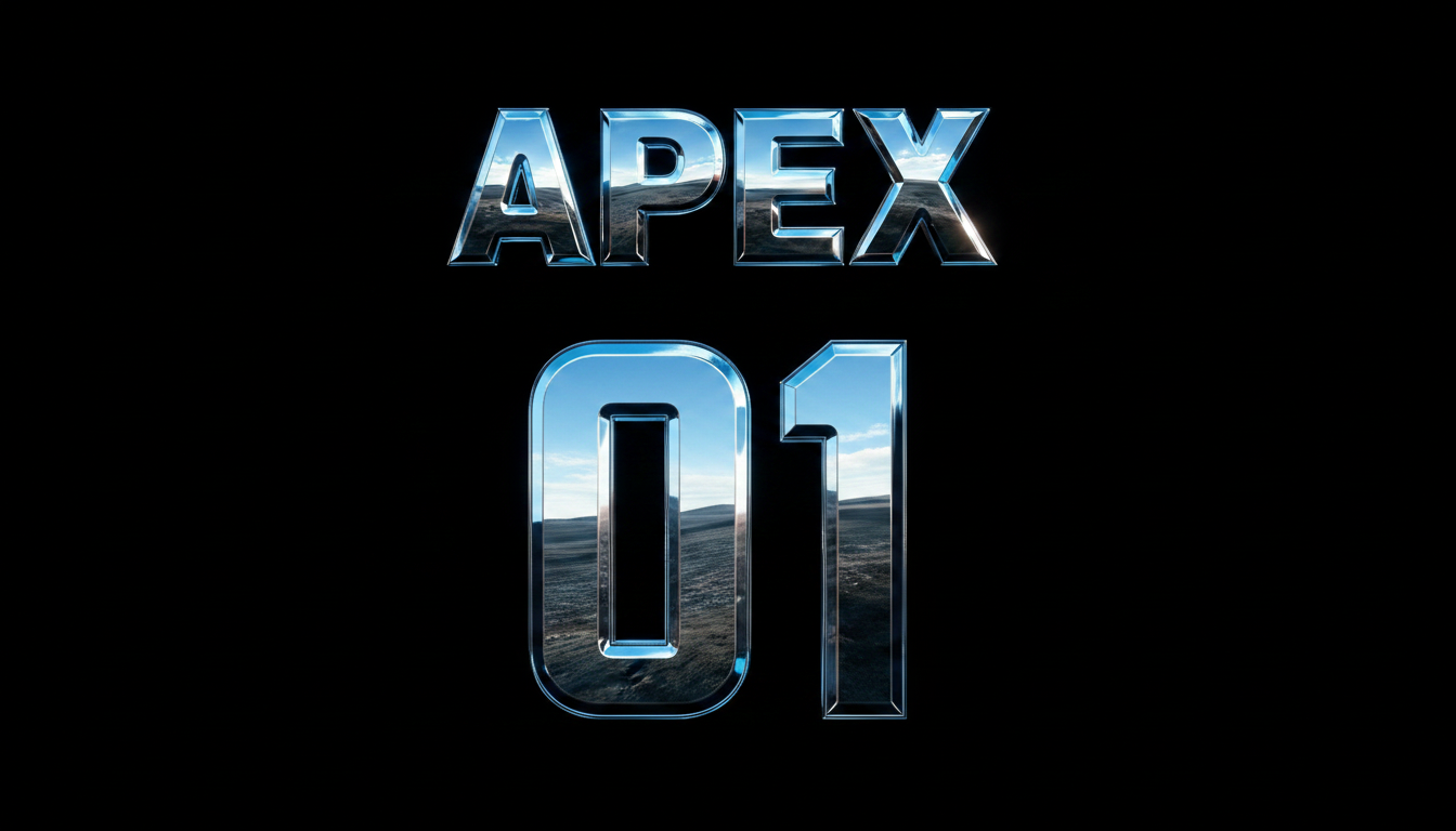 "APEX" — Chrome Metal 3d | AI Text Effect Generator
