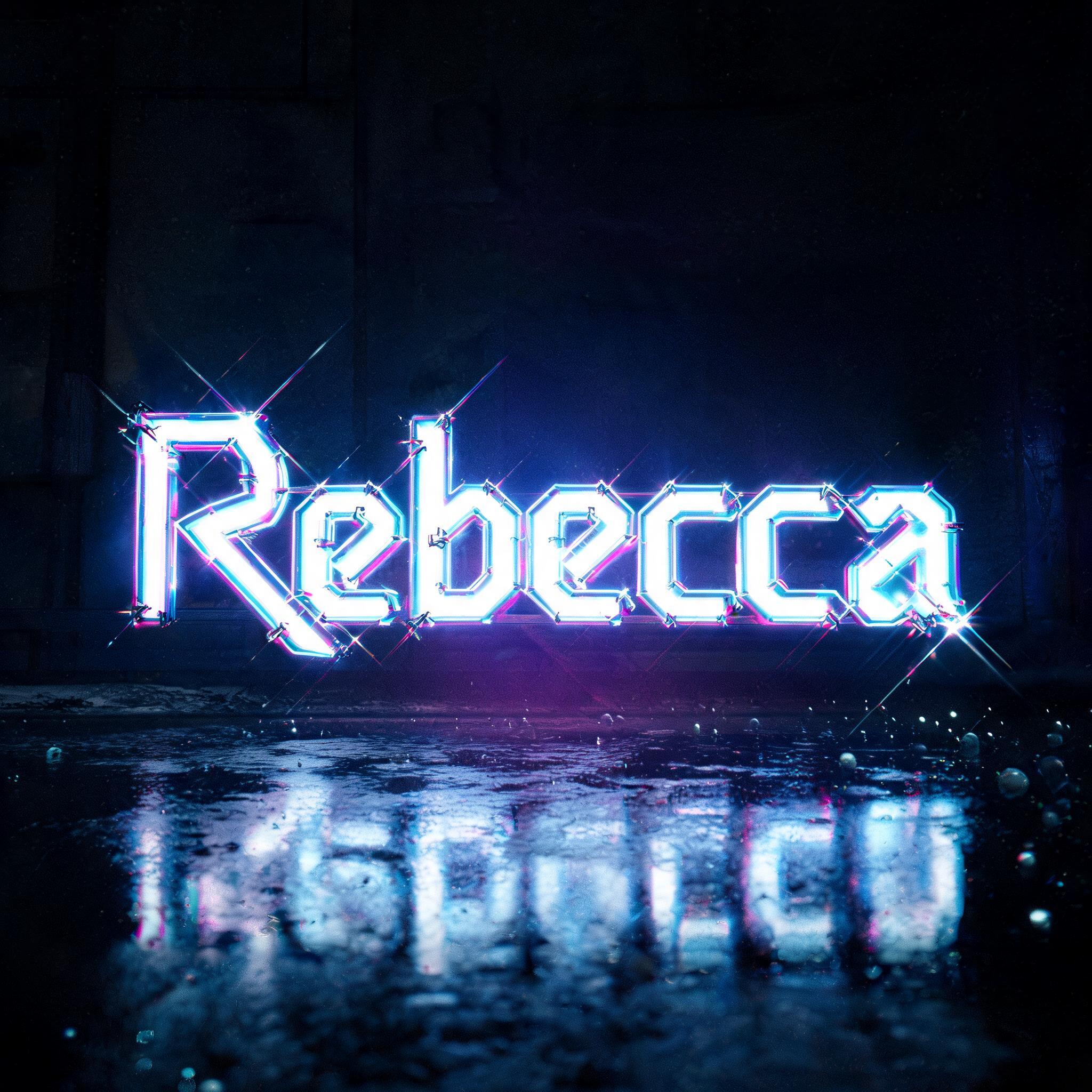 "Rebecca" — Neon Glow | AI Text Effect Generator
