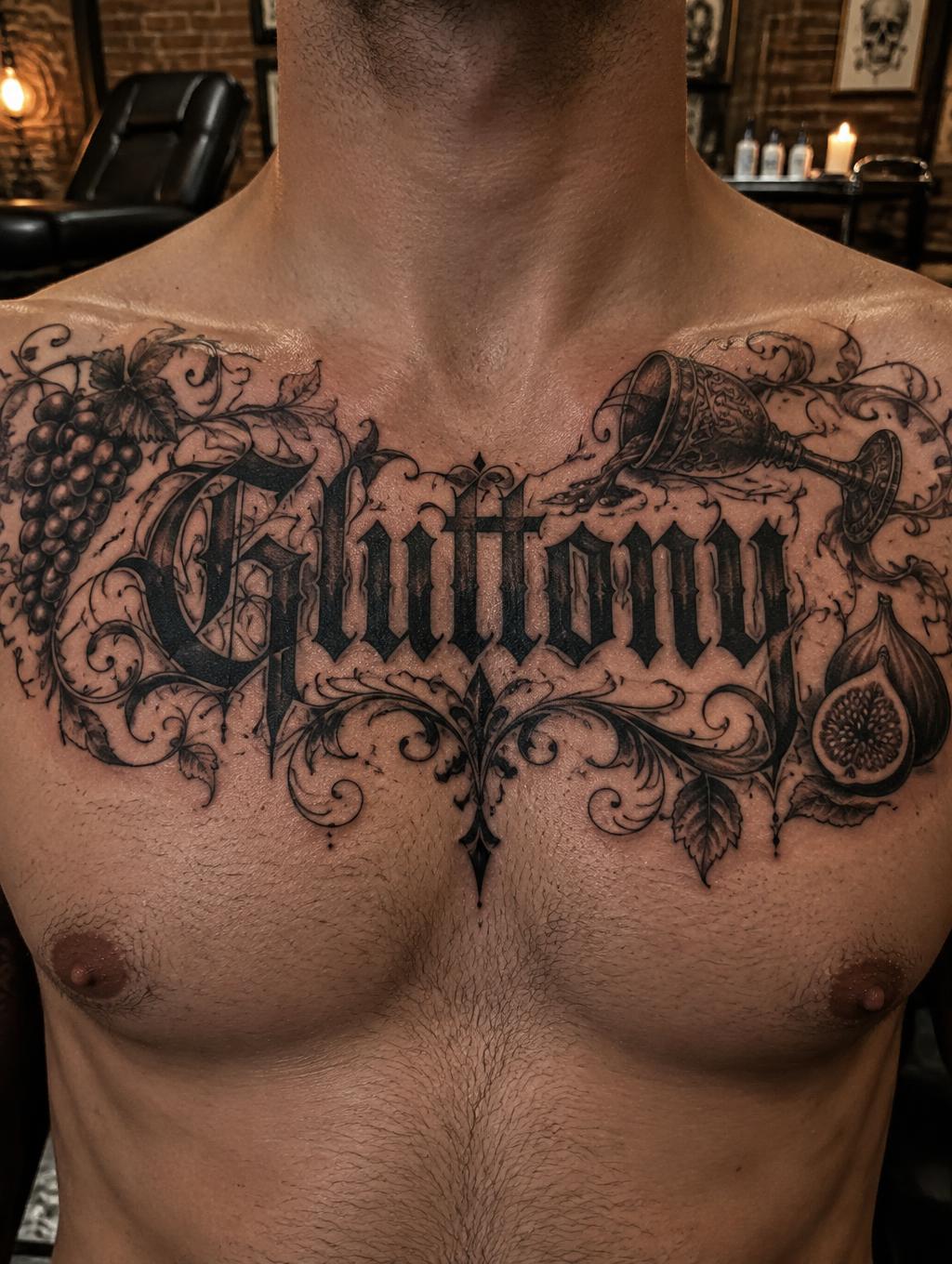 "Gluttony" — Tattoo | AI Text Effect Generator