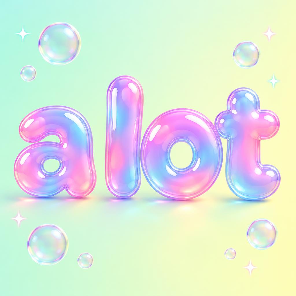"a lot" — Bubble text effect