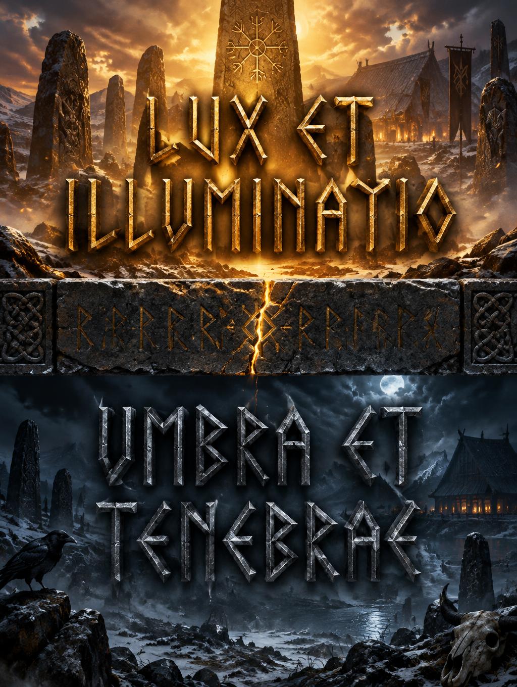 "Lux et illuminatio

Umbra et Tenebrae" — Viking | AI Text Effect Generator