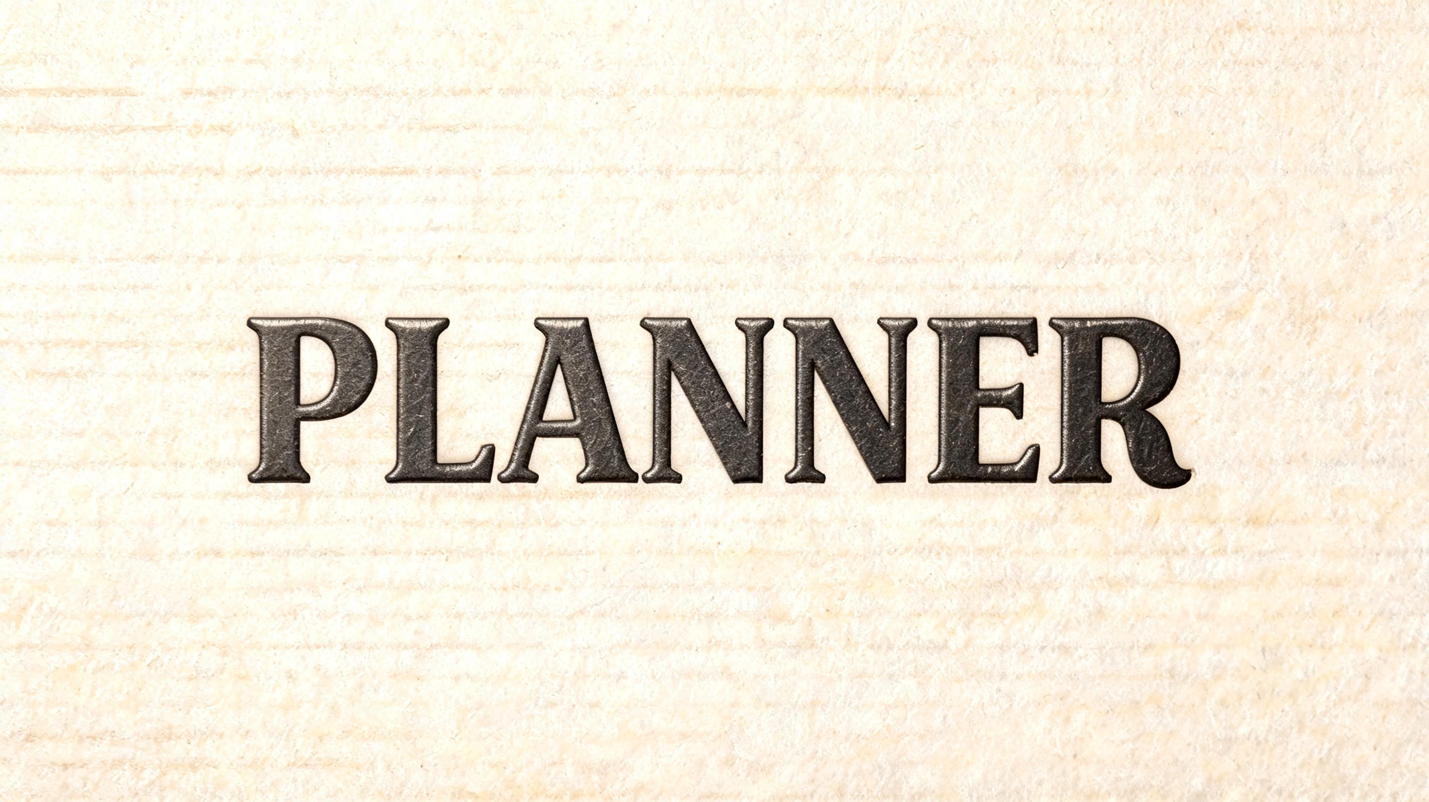 "PLANNER" — Emboss | AI Text Effect Generator