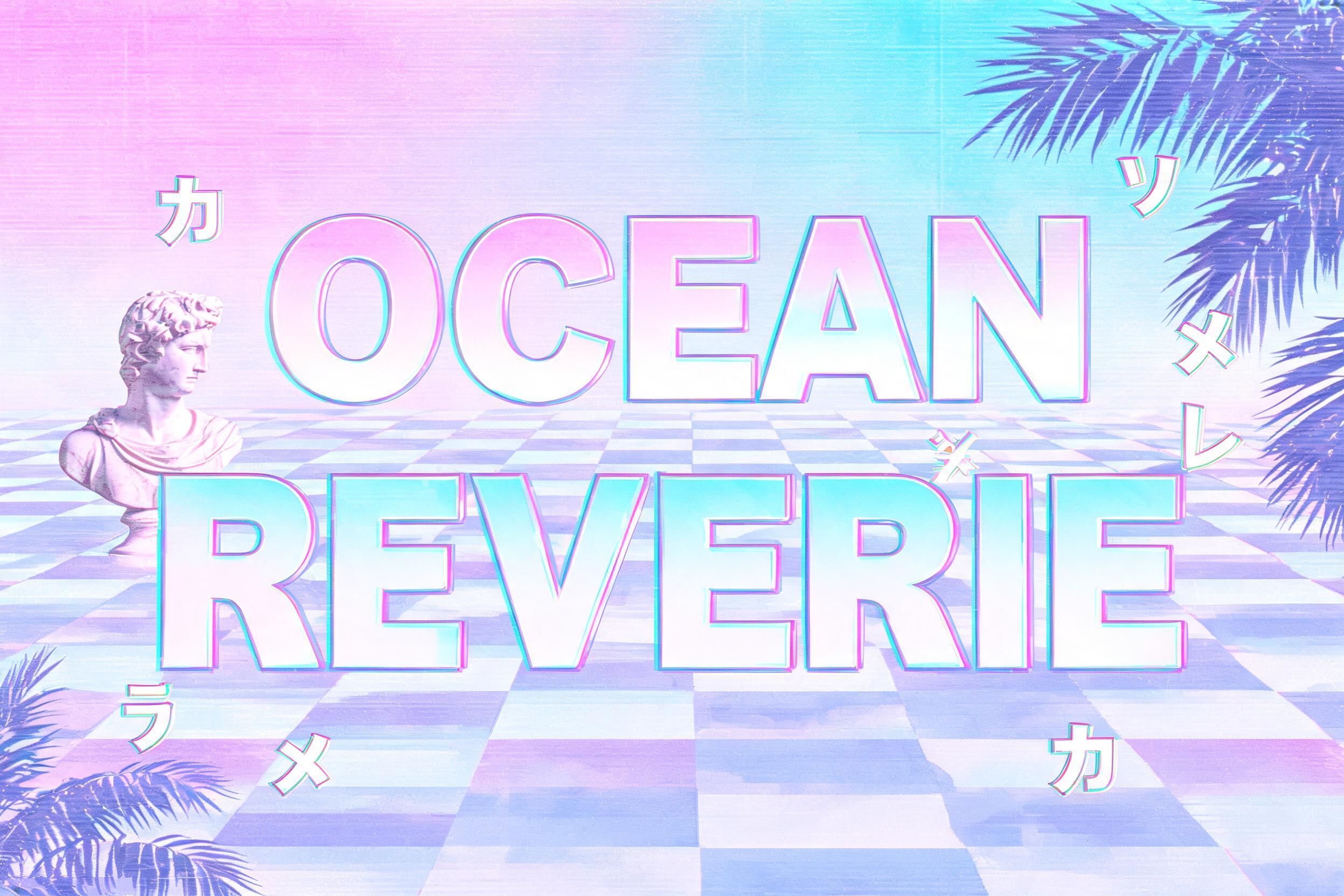 "Ocean Reverie" — Vaporwave text effect