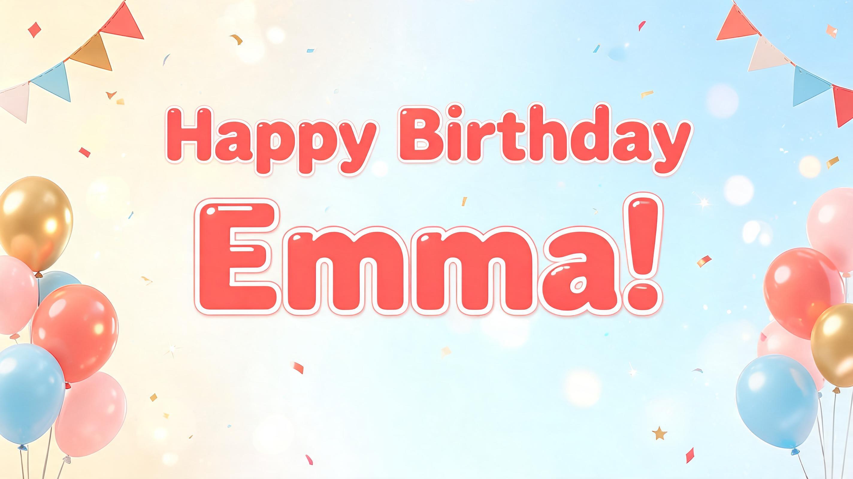 "Happy Birthday Emma!" — Birthday | AI Text Effect Generator
