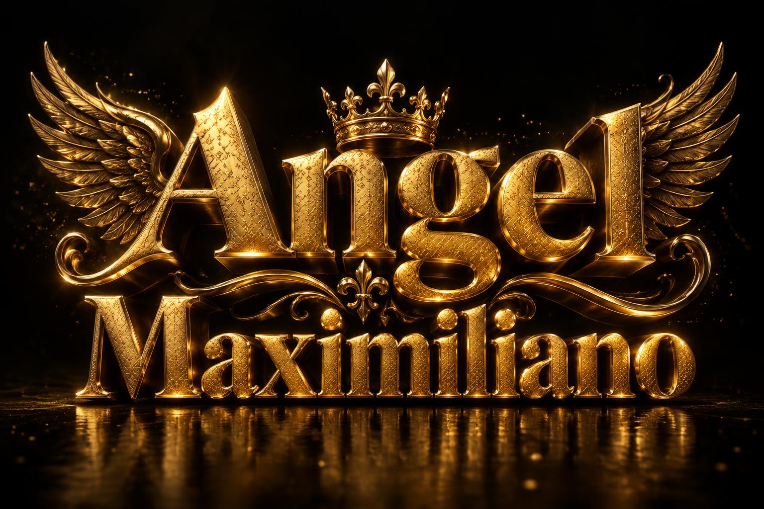 "Angel Maximiliano" — 3d Bold Gold | AI Text Effect Generator