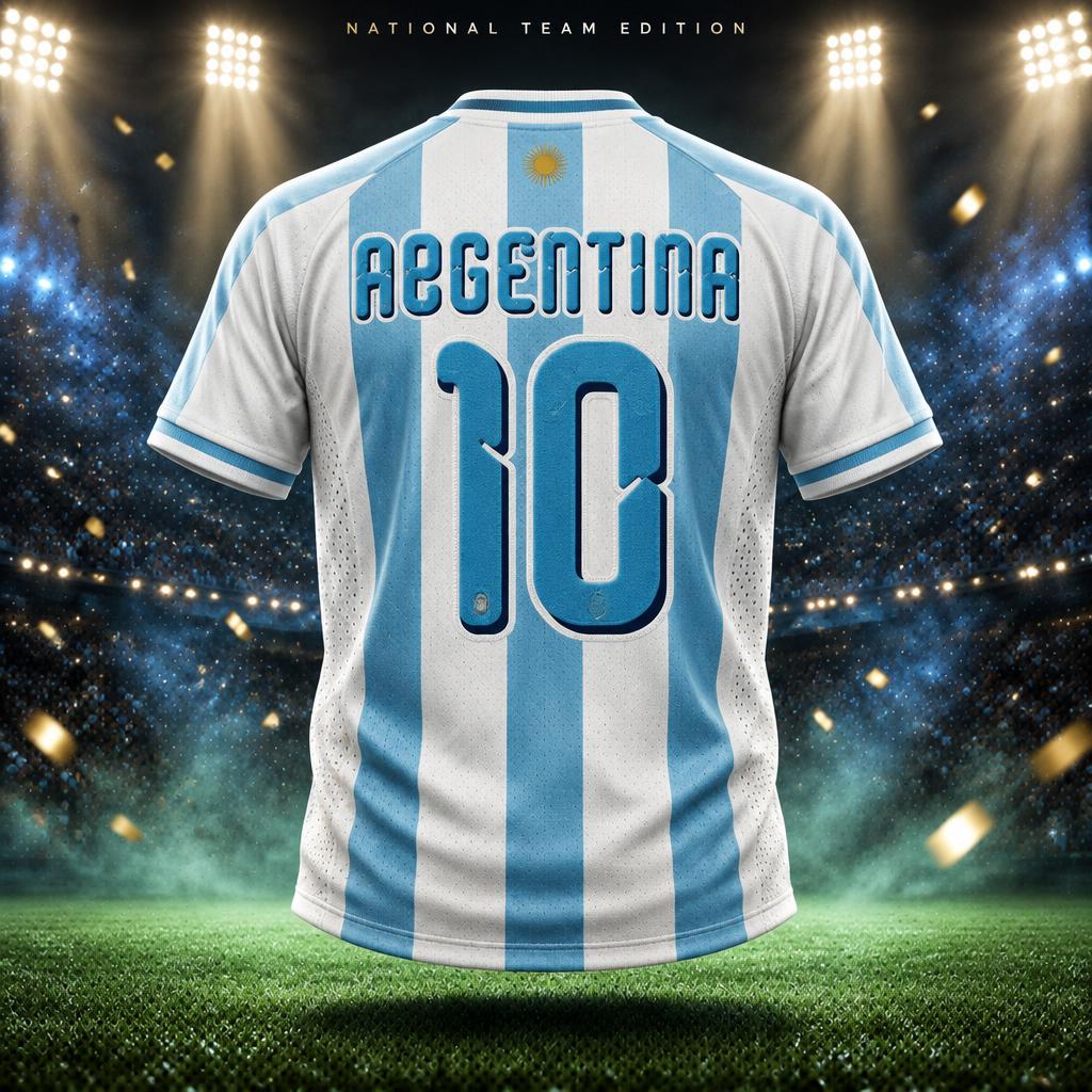 "ARGENTINA
10
NATIONAL TEAM EDITION" — Sports Football | AI Text Effect Generator