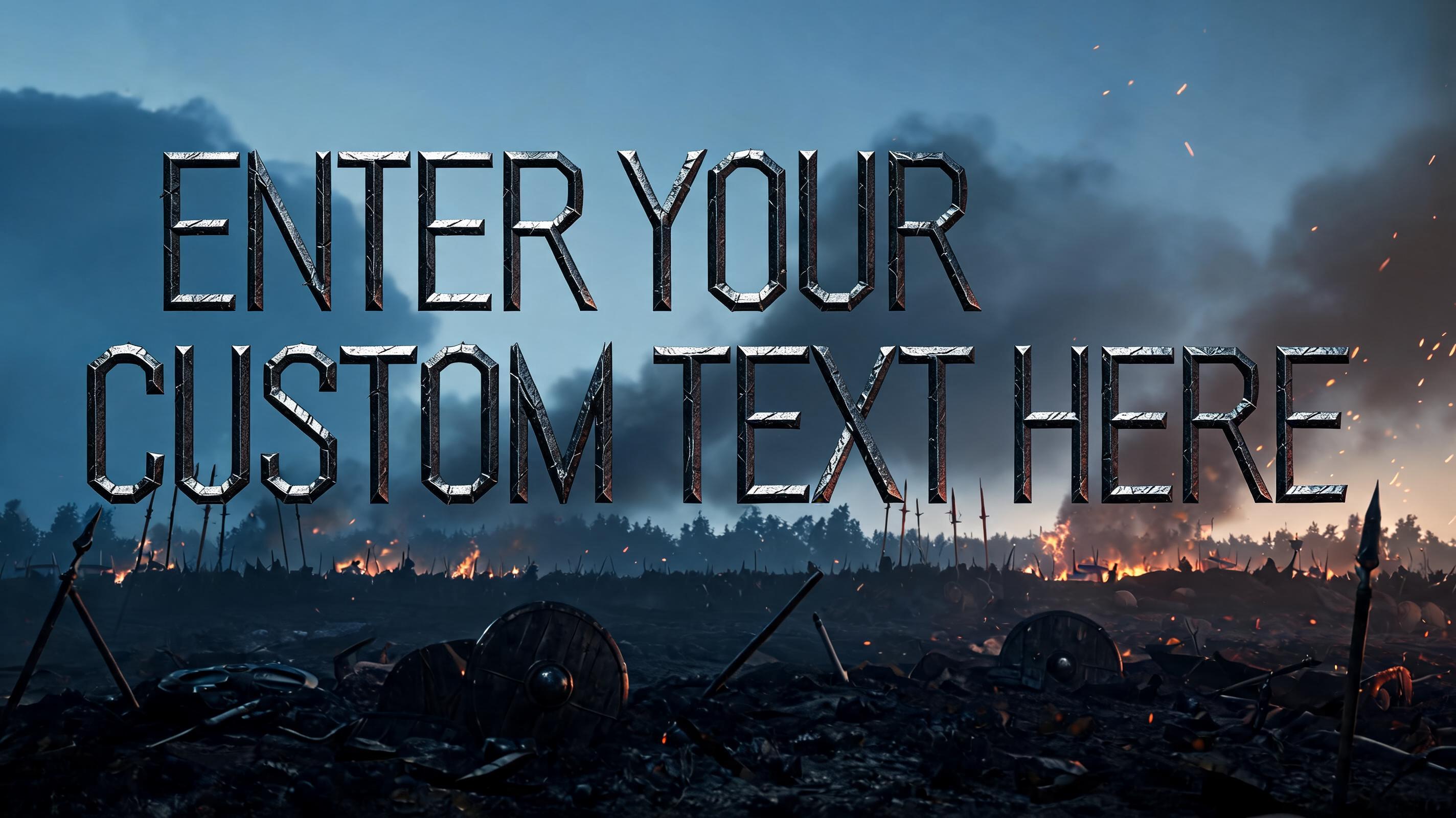 "ENTER YOUR CUSTOM TEXT HERE" — Viking | AI Text Effect Generator