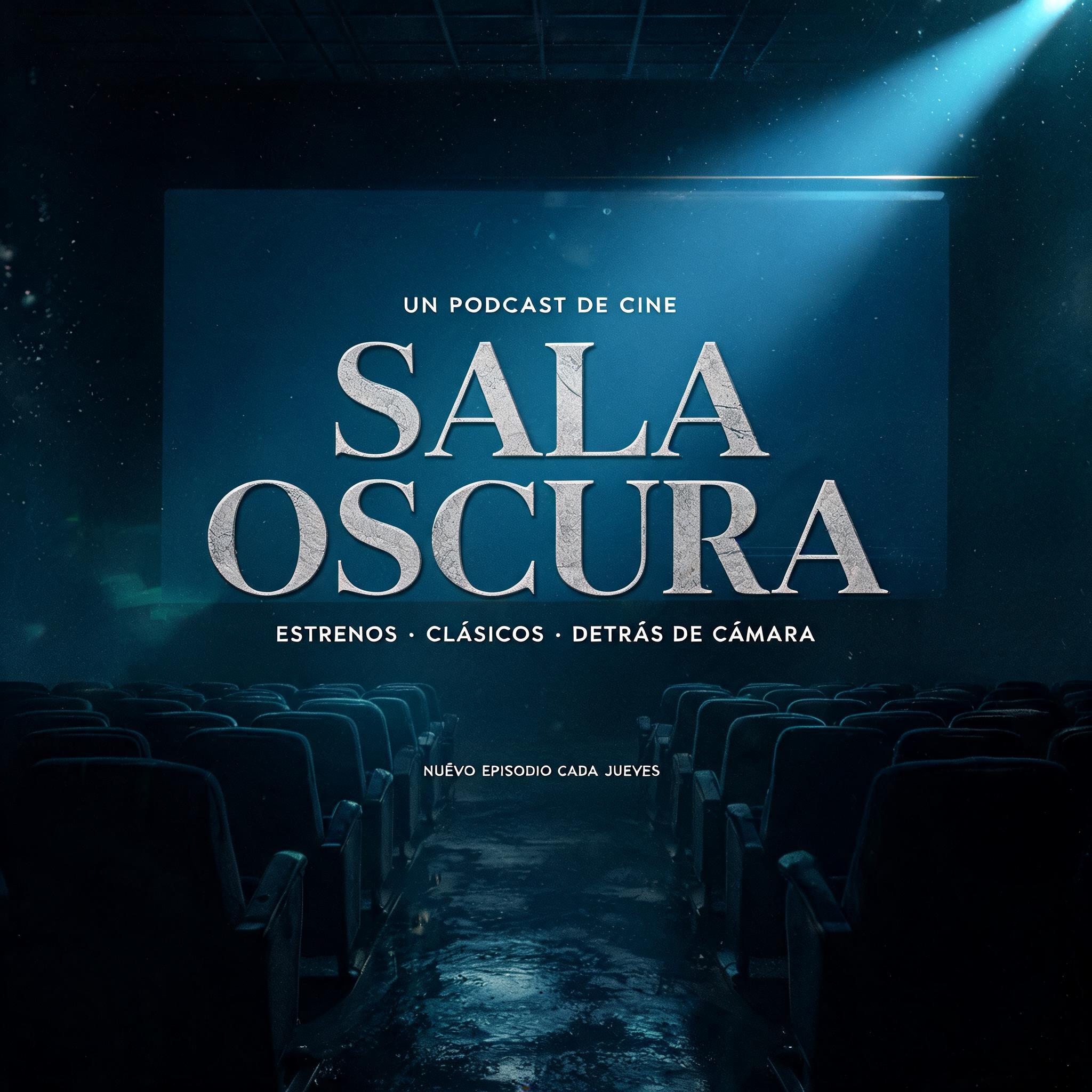 "SALA OSCURA
UN PODCAST DE CINE
ESTRENOS · CLÁSICOS · DETRÁS DE CÁMARA
NUEVO EPISODIO CADA JUEVES" — Cinematic | AI Text Effect Generator