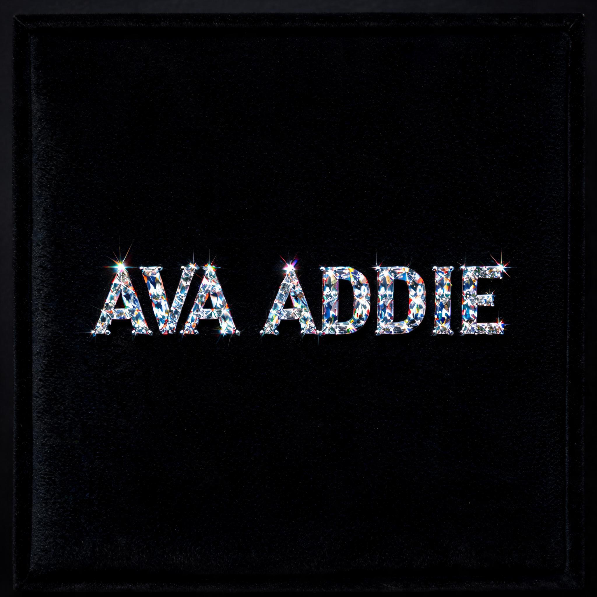 "AVA ADDIE" — Glass Crystal | AI Text Effect Generator