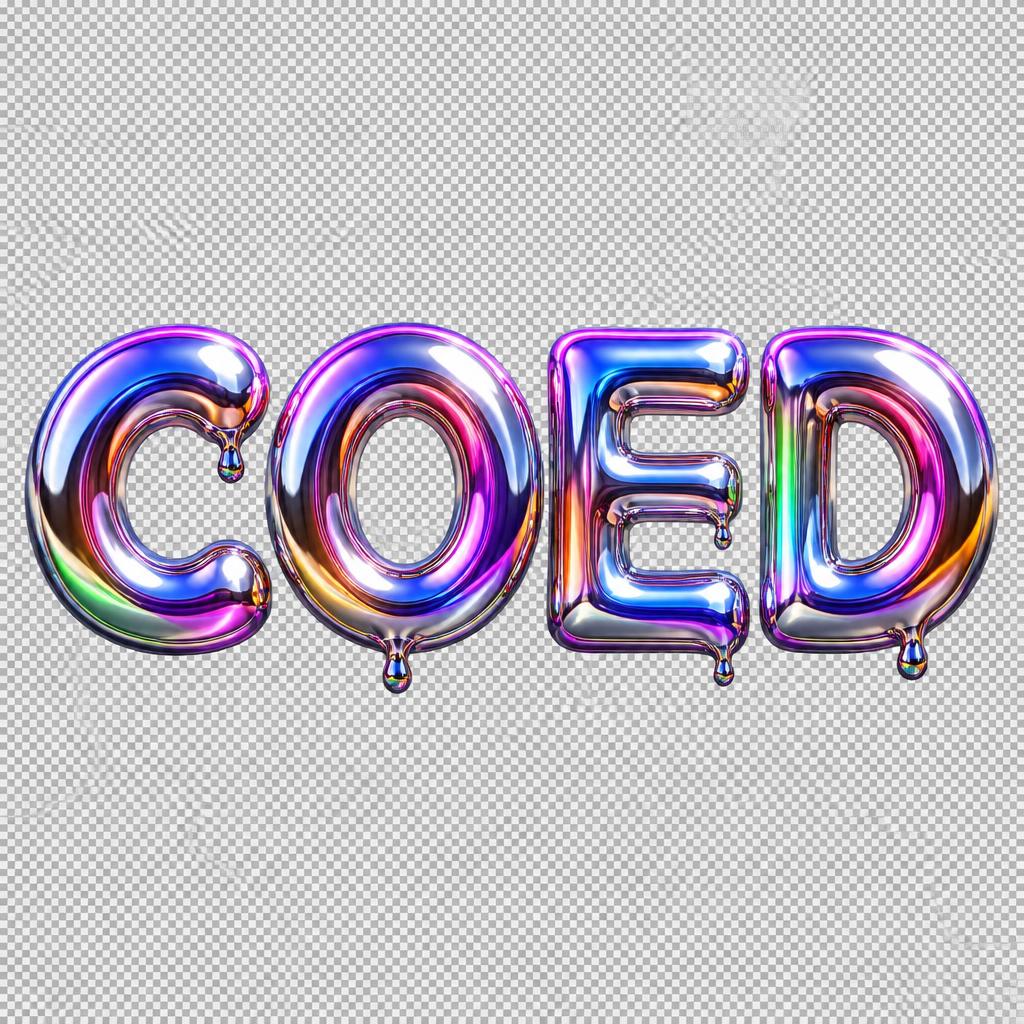 "COED" — Y2k Chrome | AI Text Effect Generator