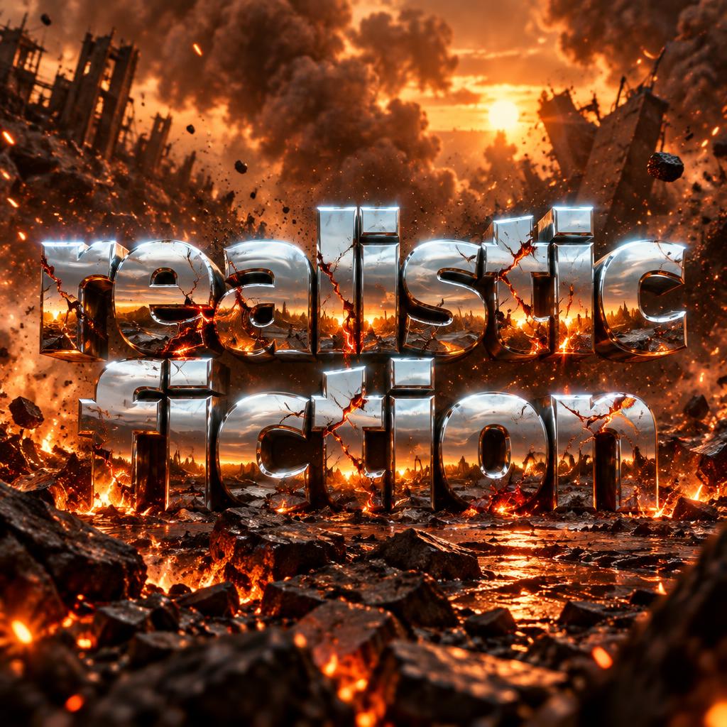 "realistic fiction" — Post Apocalyptic | AI Text Effect Generator