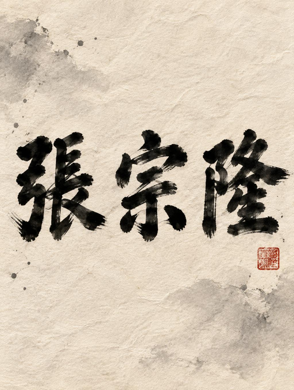 "張 宗 隆" — Brush Chinese Ink | AI Text Effect Generator