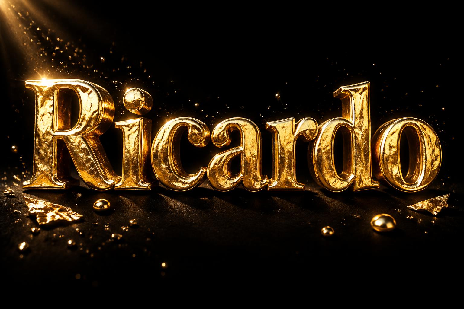 "Ricardo" — Luxury Gold | AI Text Effect Generator