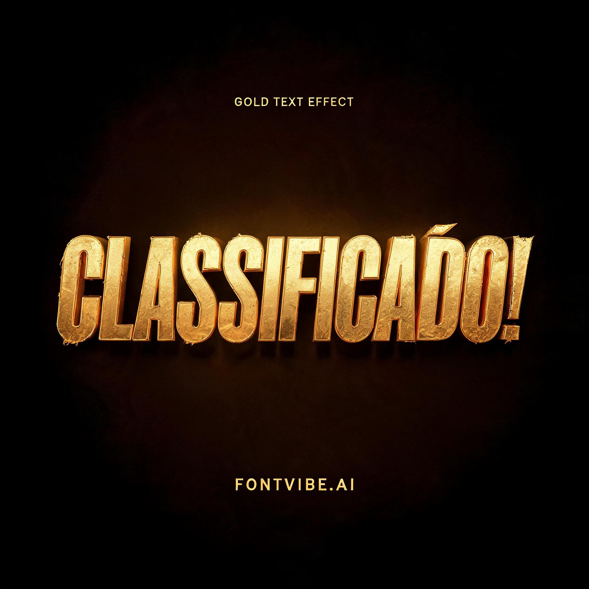 "CLASSIFICADO!" — Metallic | AI Text Effect Generator