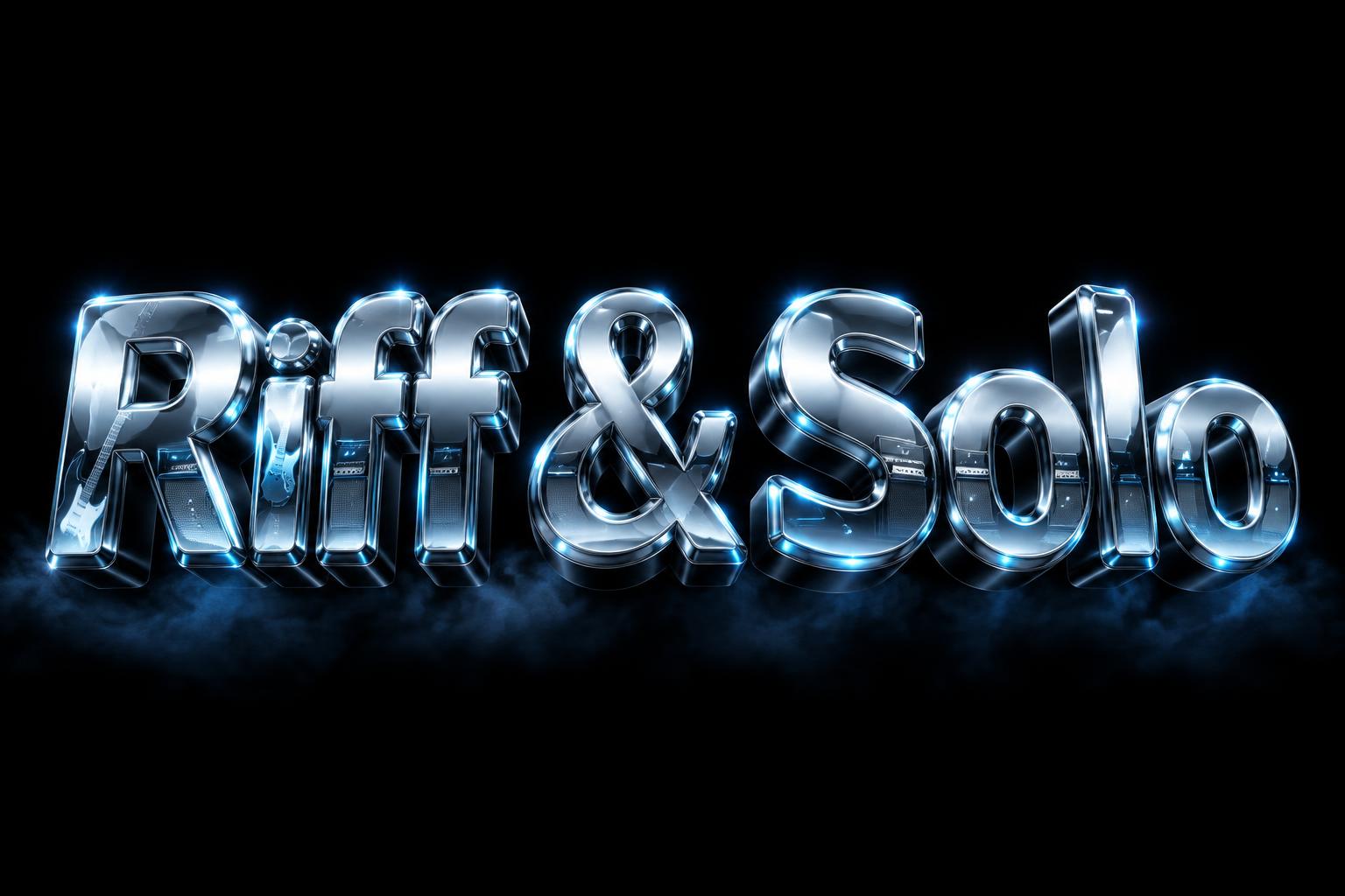 "Riff & Solo" — Chrome Metal 3d | AI Text Effect Generator