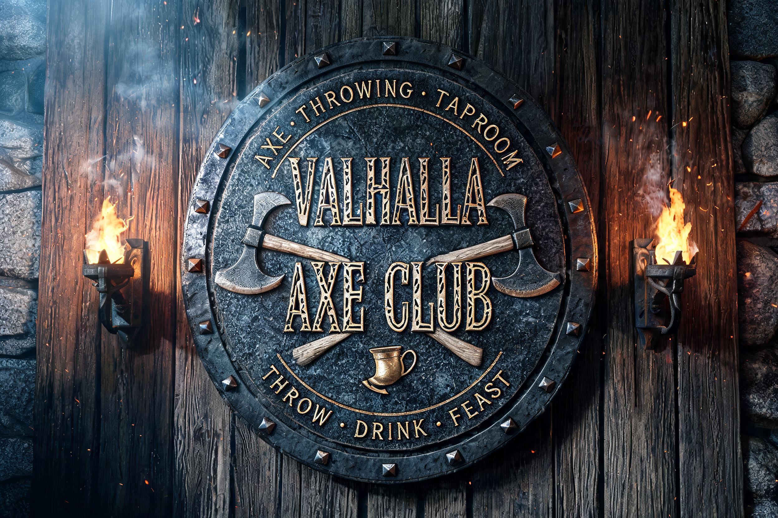 VALHALLA
AXE CLUB
AXE THROWING • TAPROOM
THROW • DRINK • FEAST