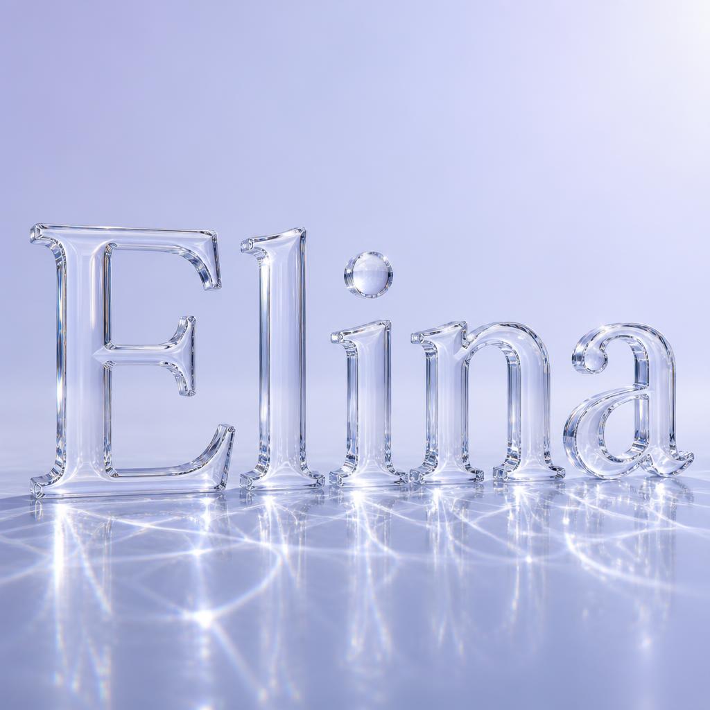 "Elina" — Glass | AI Text Effect Generator