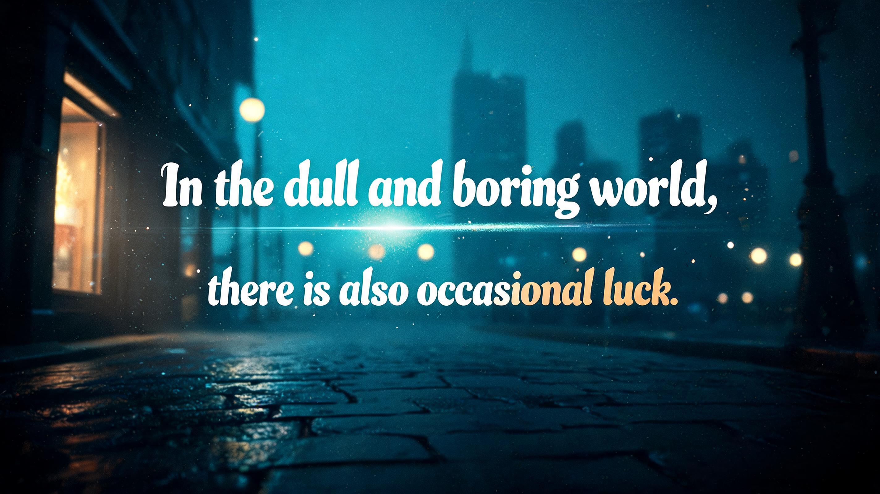 "In the dull and boring world, there is also occasional luck. " — Cinematic Netflix | AI Text Effect Generator