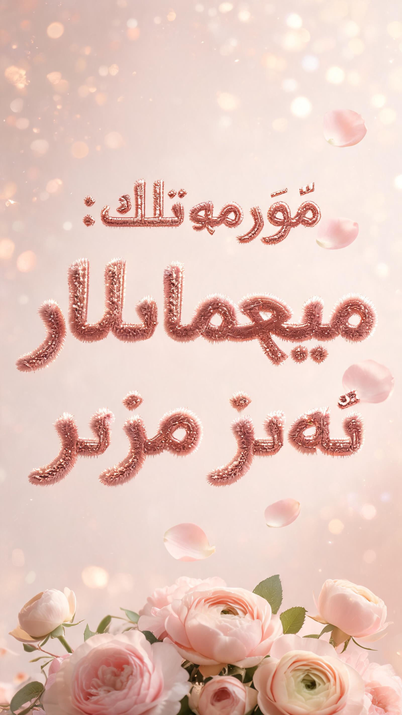 "ھۆرمەتلىك: ئەزىز مېھمانلار" — Romantic Her text effect