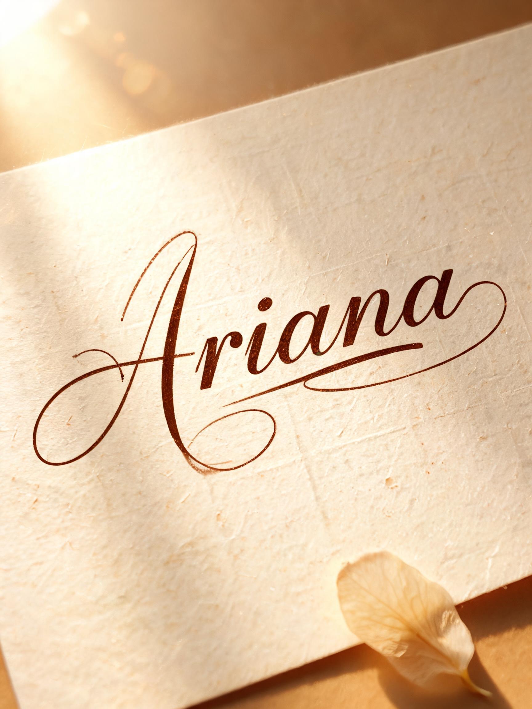 "Ariana
" — Handwritten Script | AI Text Effect Generator