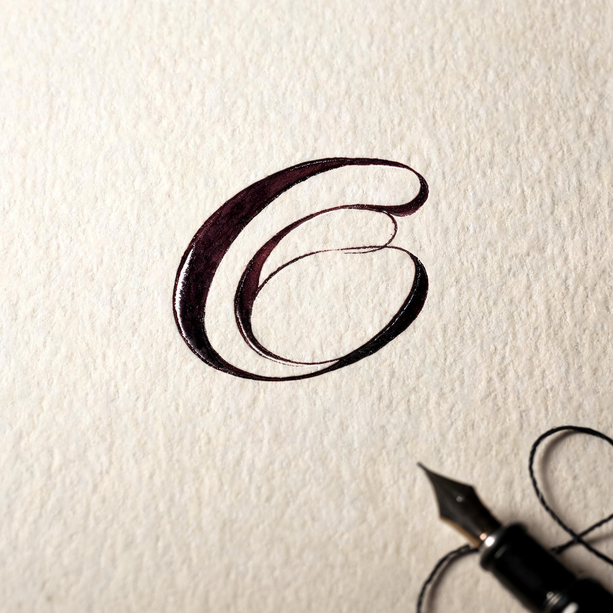 "C" — Cursive | AI Text Effect Generator