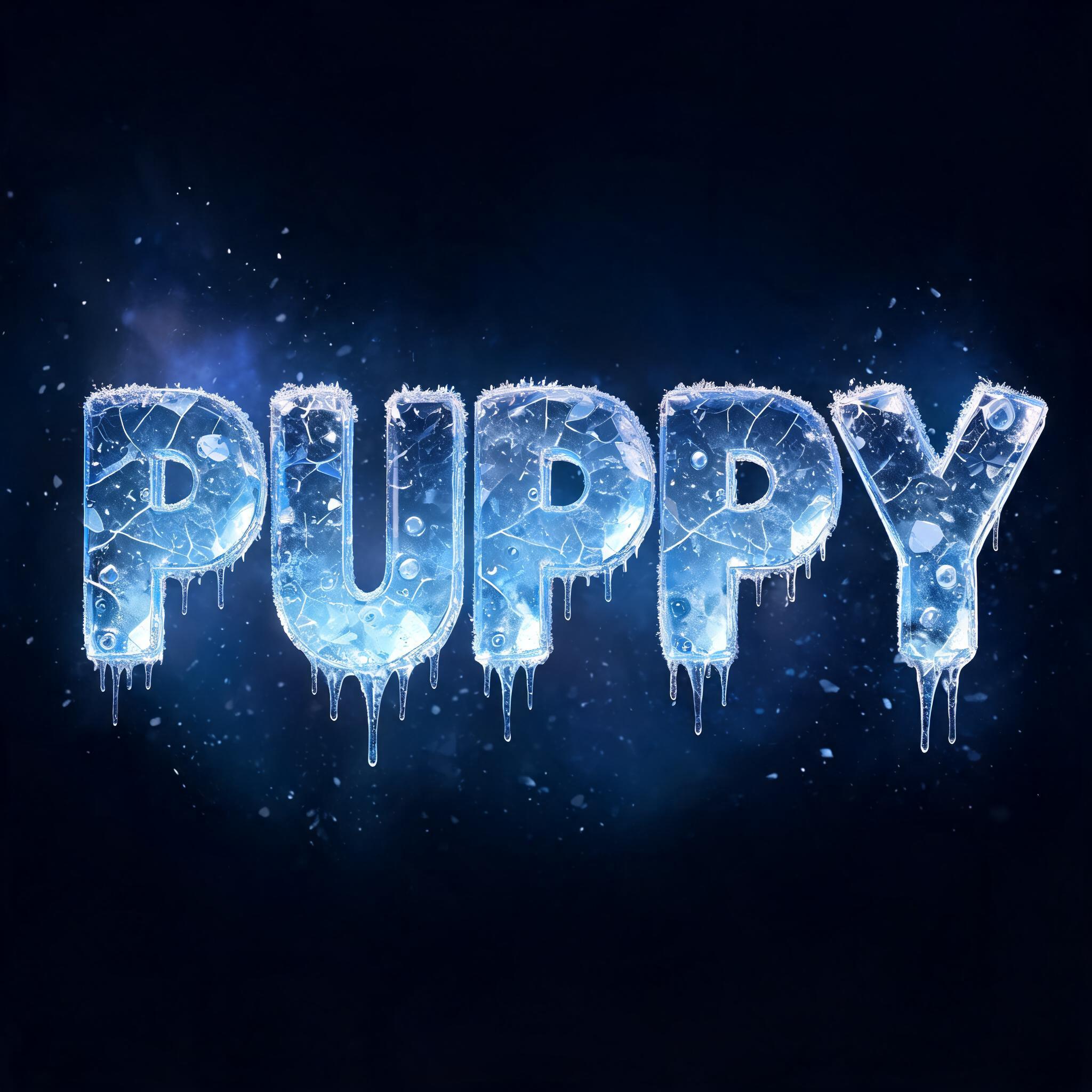 "PUPPY" — Glass Frozen | AI Text Effect Generator