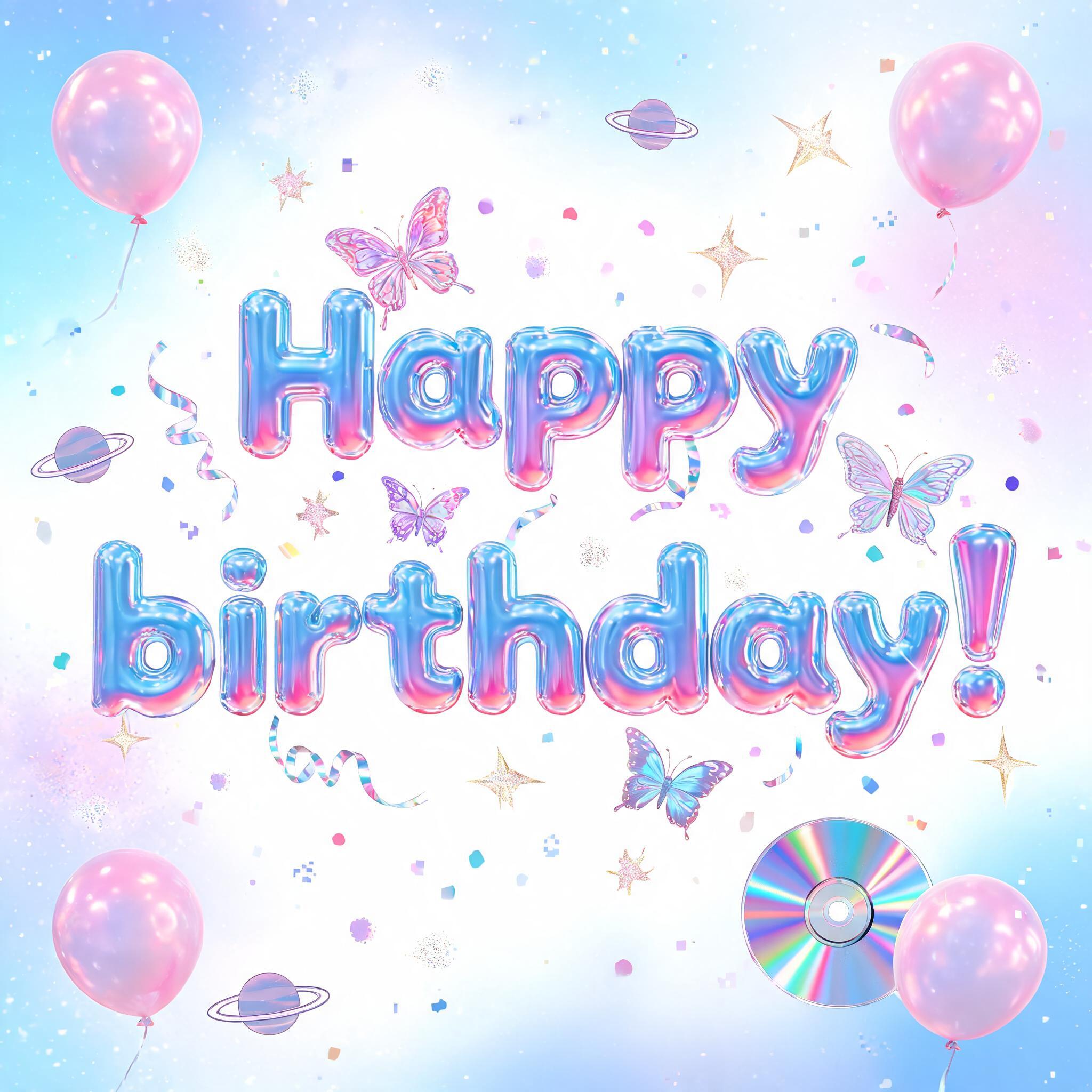 "Happy birthday!" — Y2k | AI Text Effect Generator