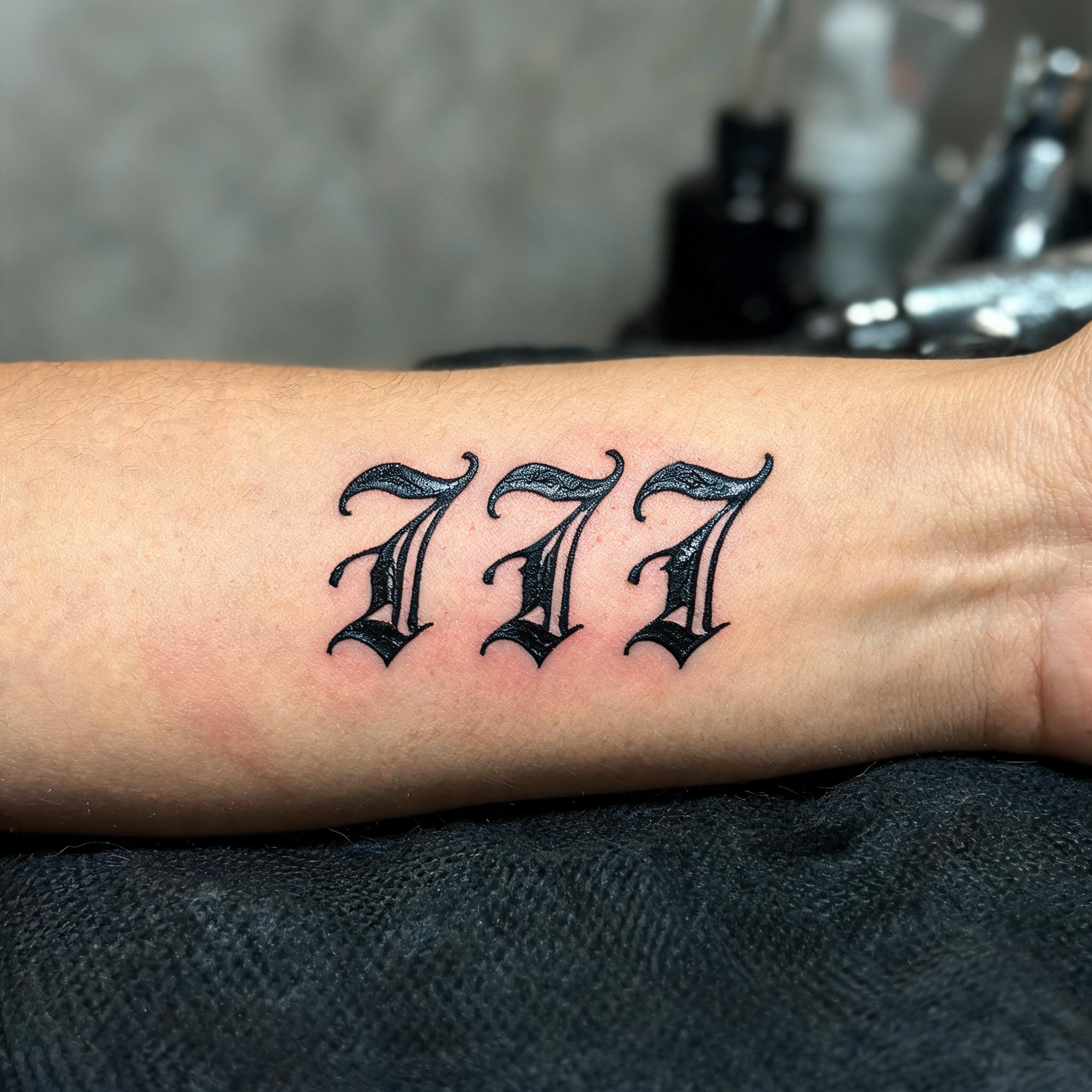 "777" — Tattoo | AI Text Effect Generator