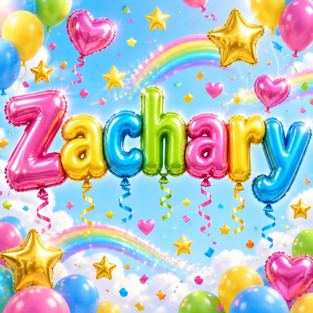"Zachary" — Kids Gift text effect