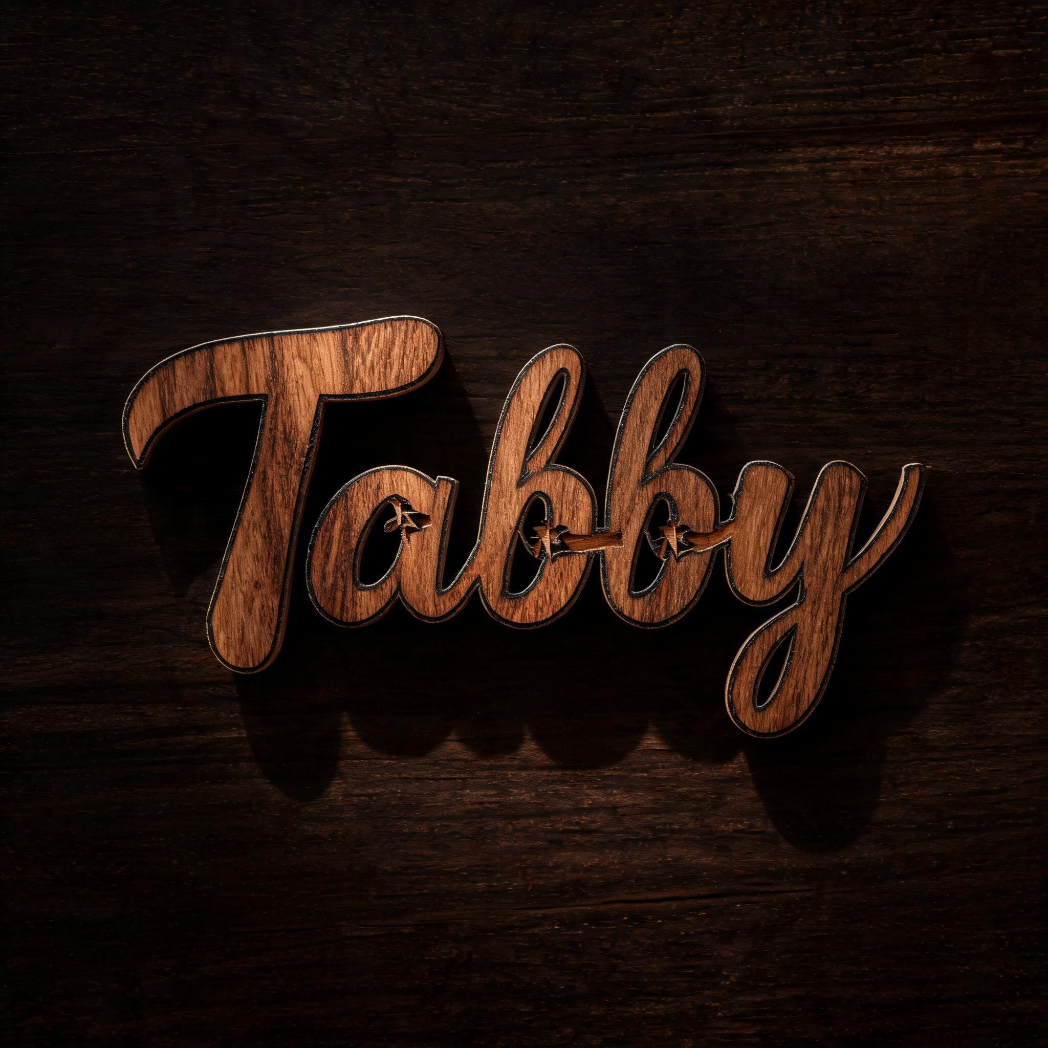 "Tabby" — Laser Cut text effect