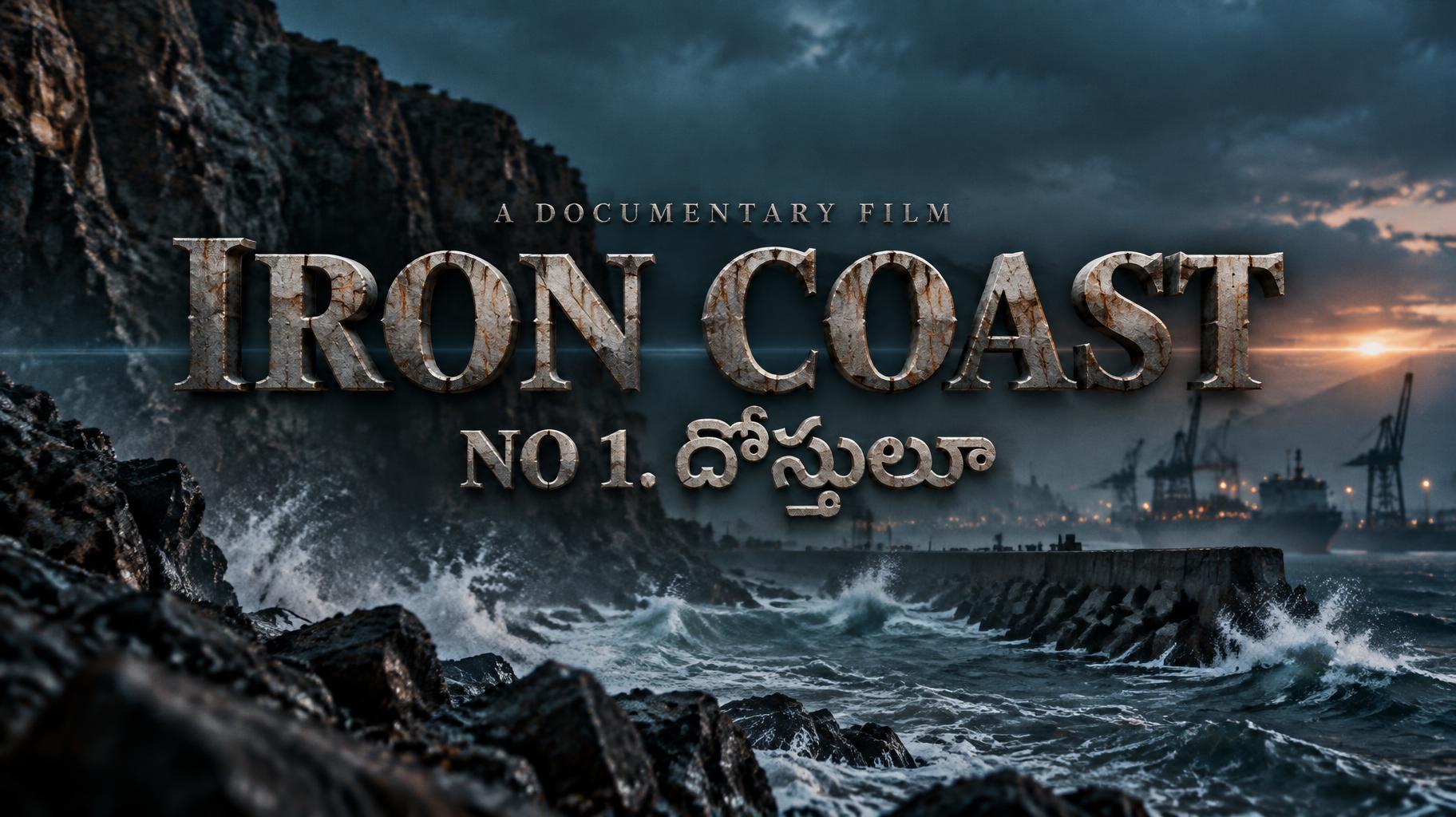 "IRON COAST
NO 1. దోస్తులూ
A DOCUMENTARY FILM" — Cinematic Netflix | AI Text Effect Generator