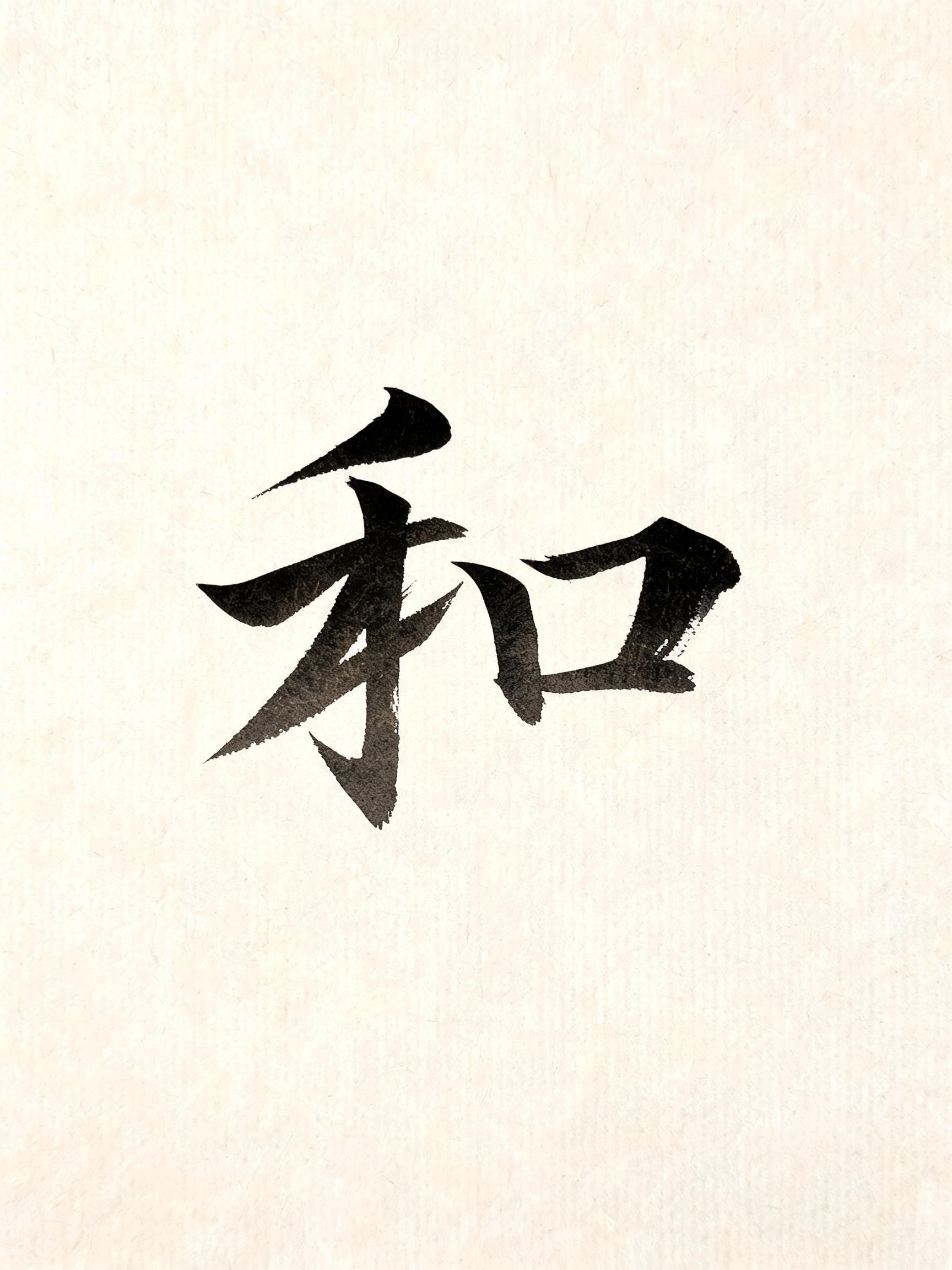 "和" — Brush Japanese Ink | AI Text Effect Generator
