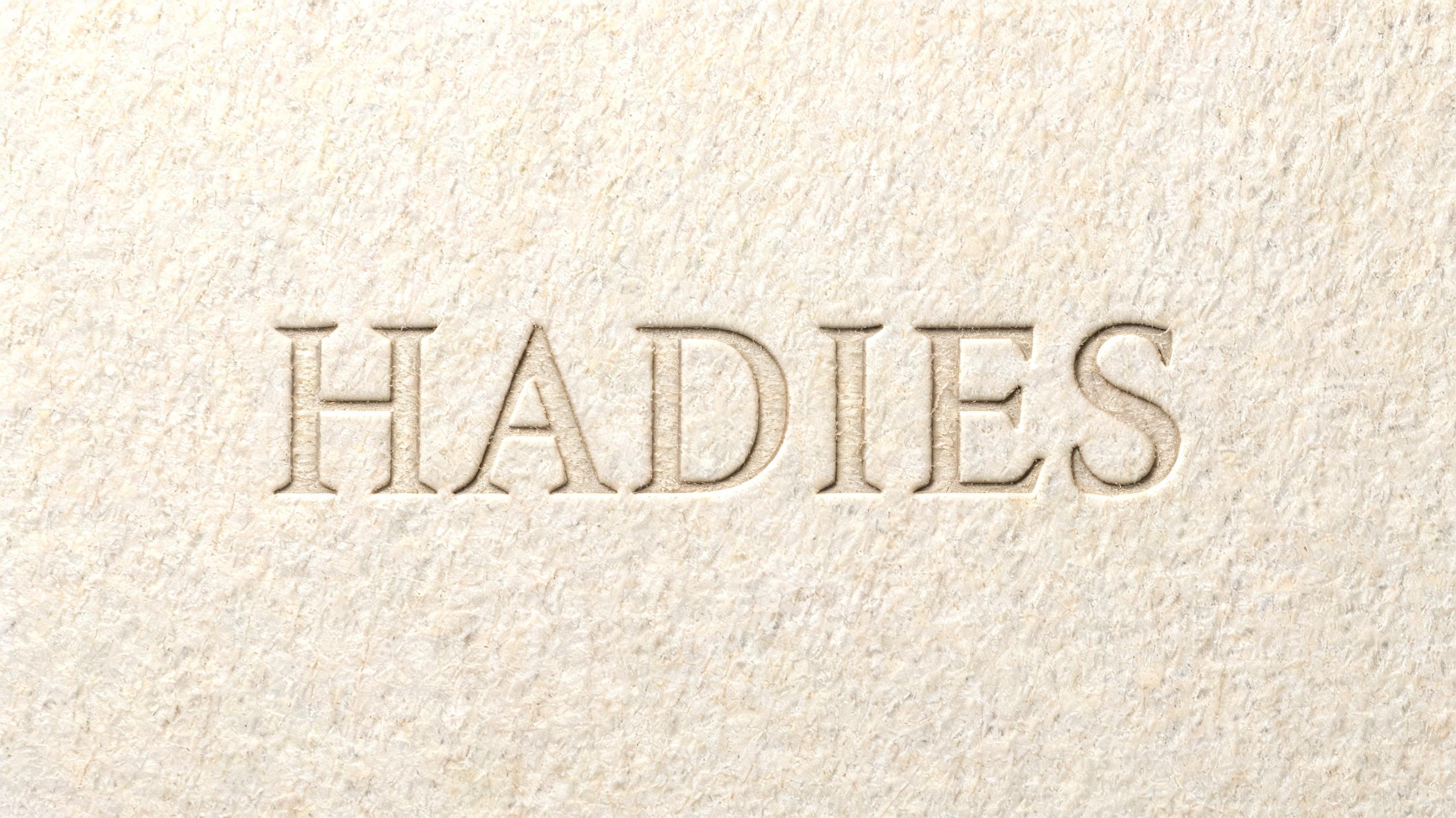 "HADIES" — Emboss | AI Text Effect Generator