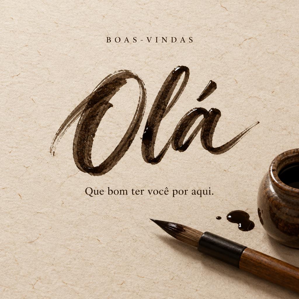 "Olá
Que bom ter você por aqui.
BOAS-VINDAS" — Brush Stroke | AI Text Effect Generator