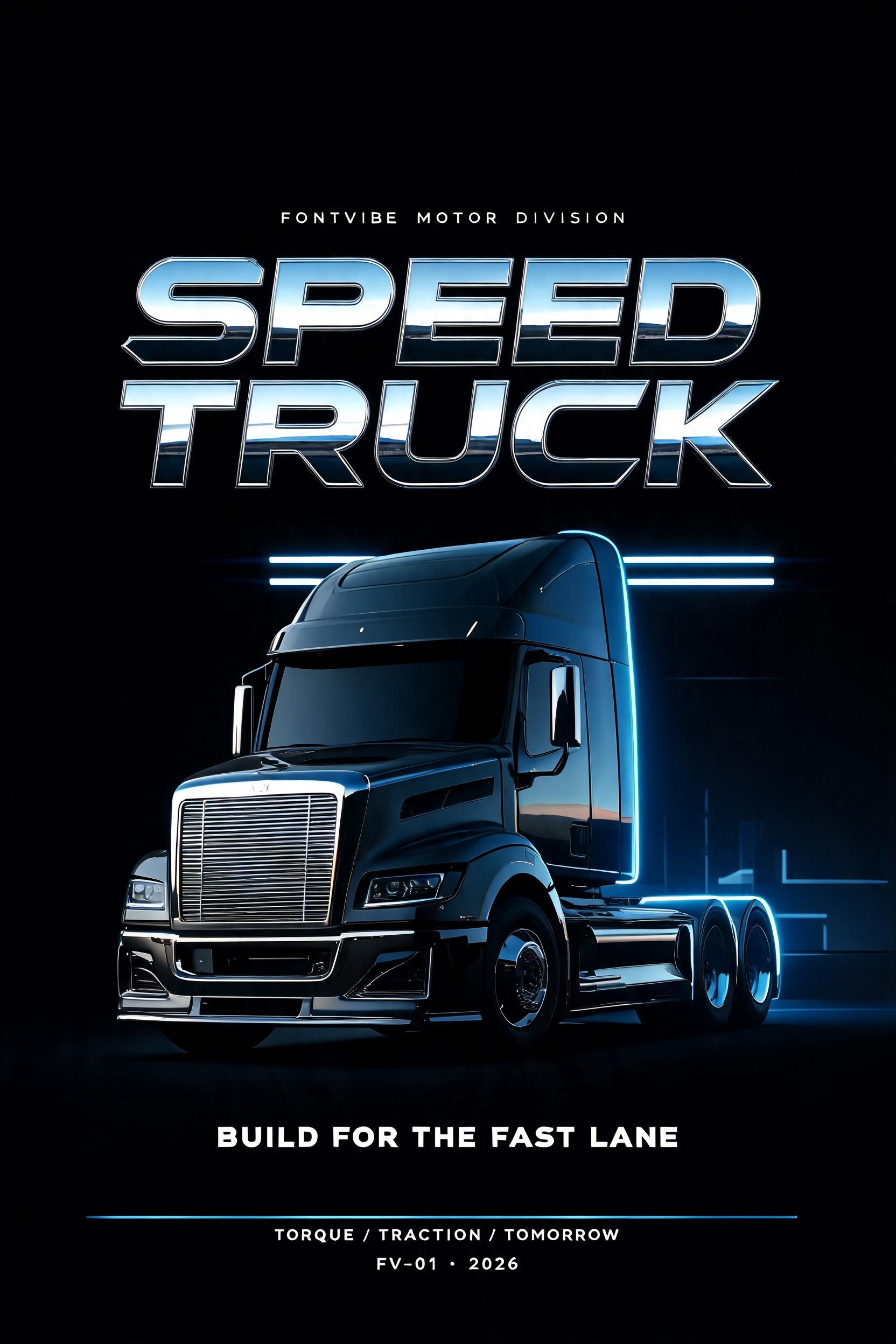 "SPEED TRUCK" — Chrome Metal 3d | AI Text Effect Generator