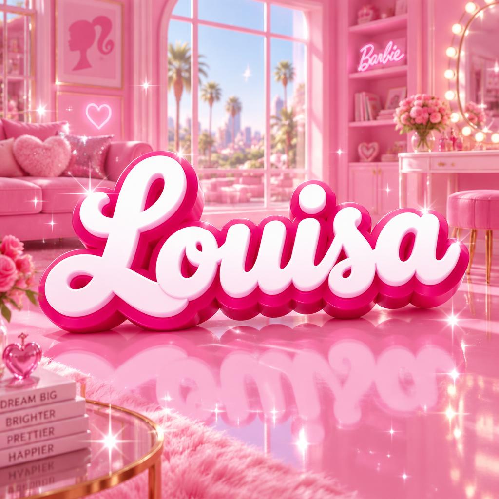 "Louisa" — Barbie | AI Text Effect Generator