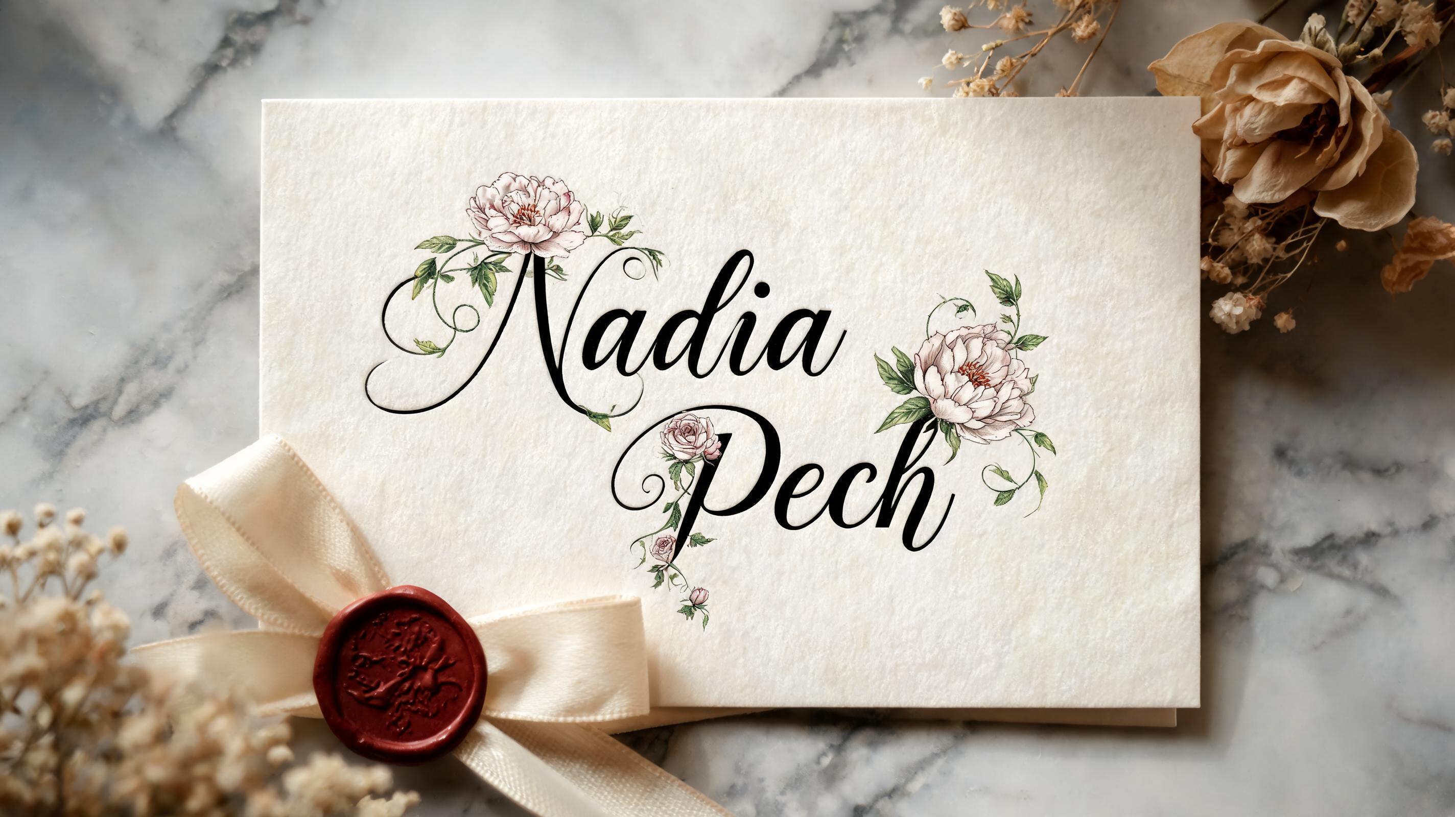 "Nadia Pech" — Cursive | AI Text Effect Generator