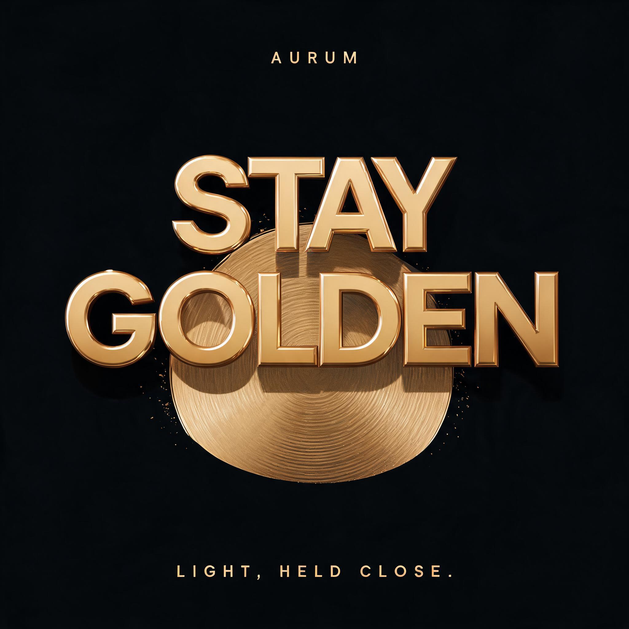 "STAY GOLDEN
AURUM
LIGHT, HELD CLOSE." — 3d Bold Gold | AI Text Effect Generator