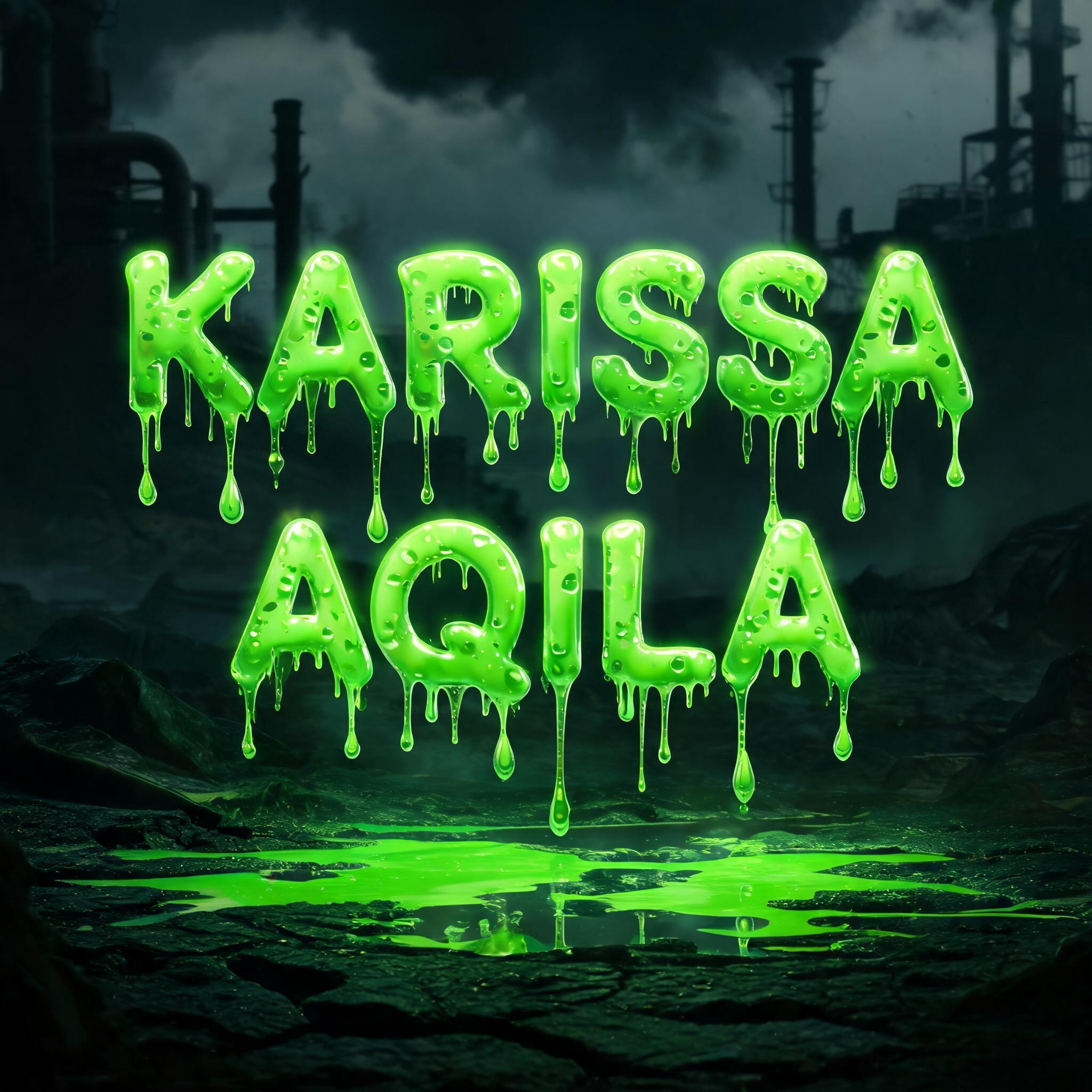 "KARISSA AQILA" — Drip Font | AI Text Effect Generator