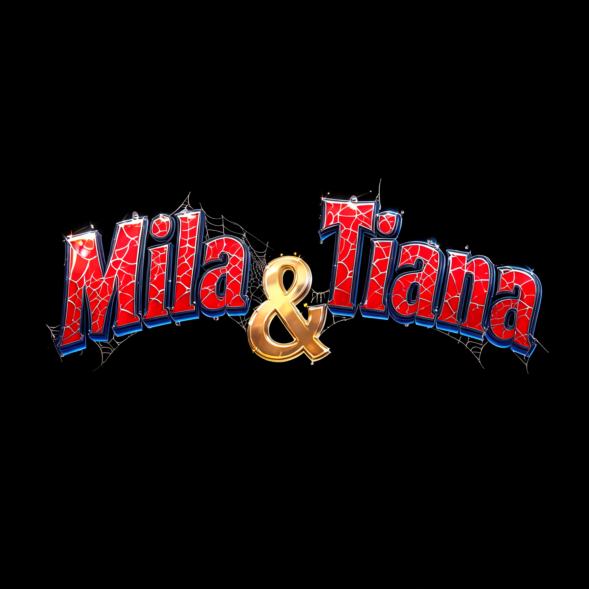 "Mila & Tiana" — Spider Hero | AI Text Effect Generator