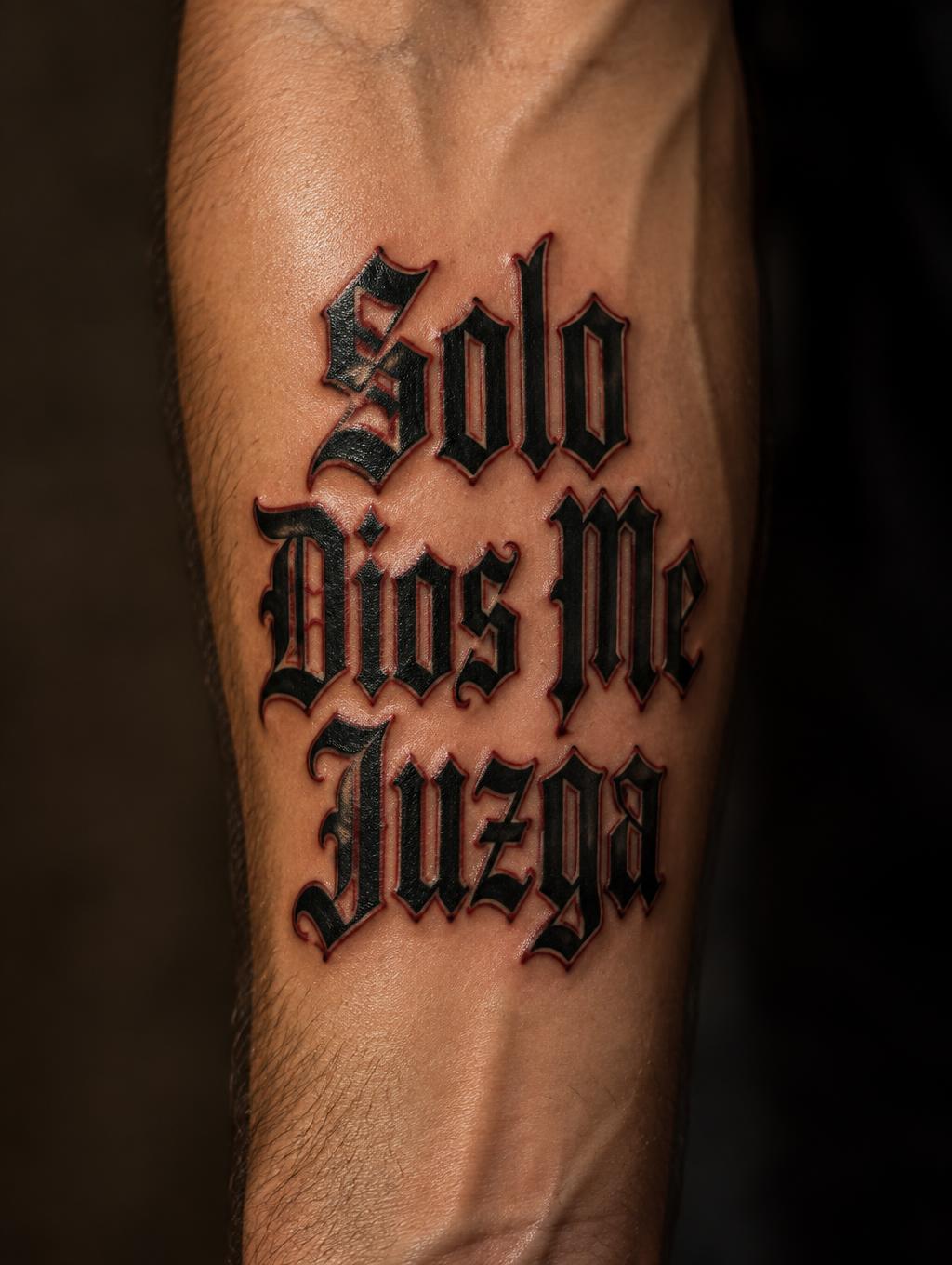 "Solo Dios Me Juzga" — Chicano text effect
