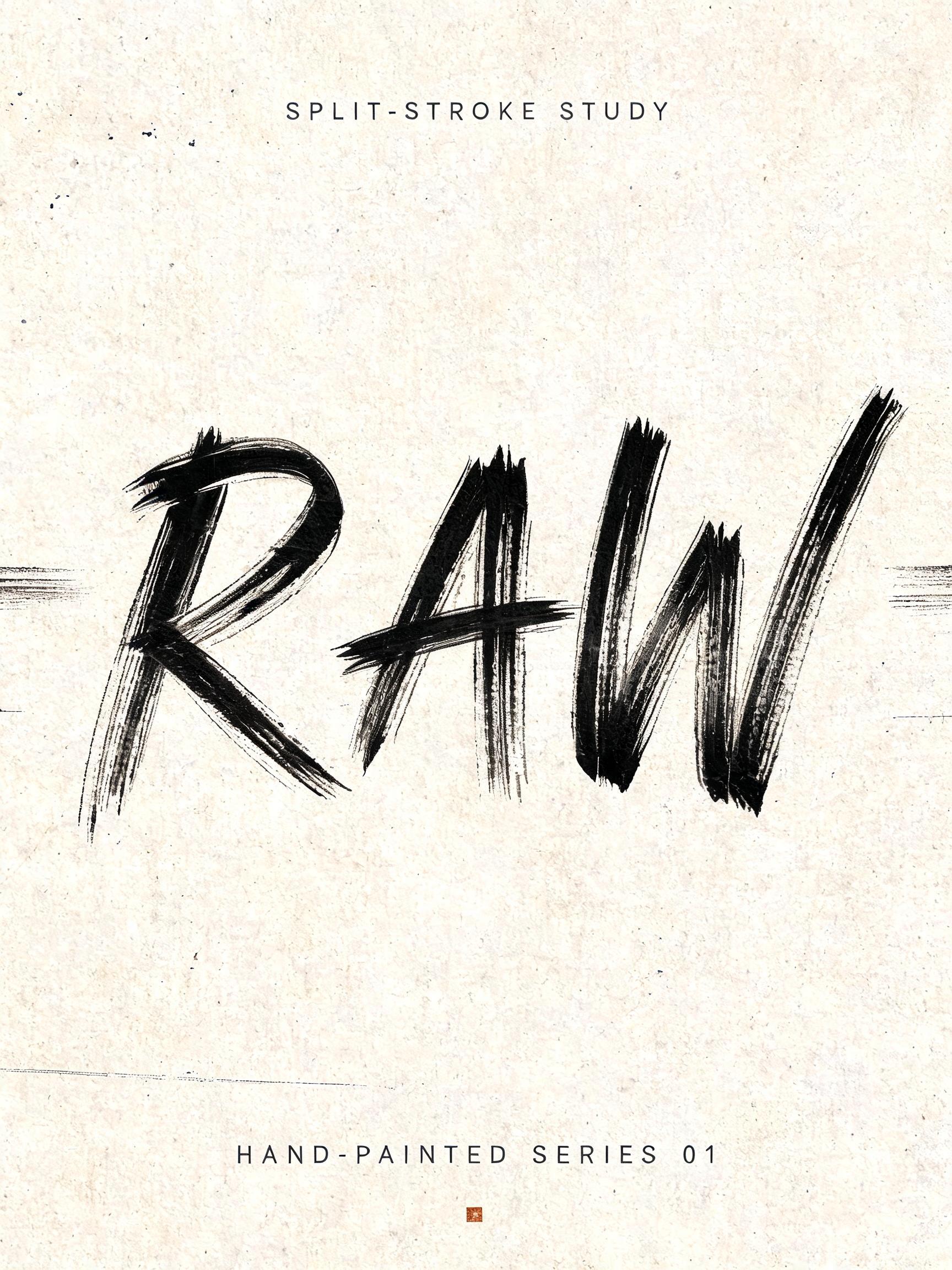 "RAW
SPLIT-STROKE STUDY
HAND-PAINTED SERIES 01" — Brush Stroke | AI Text Effect Generator