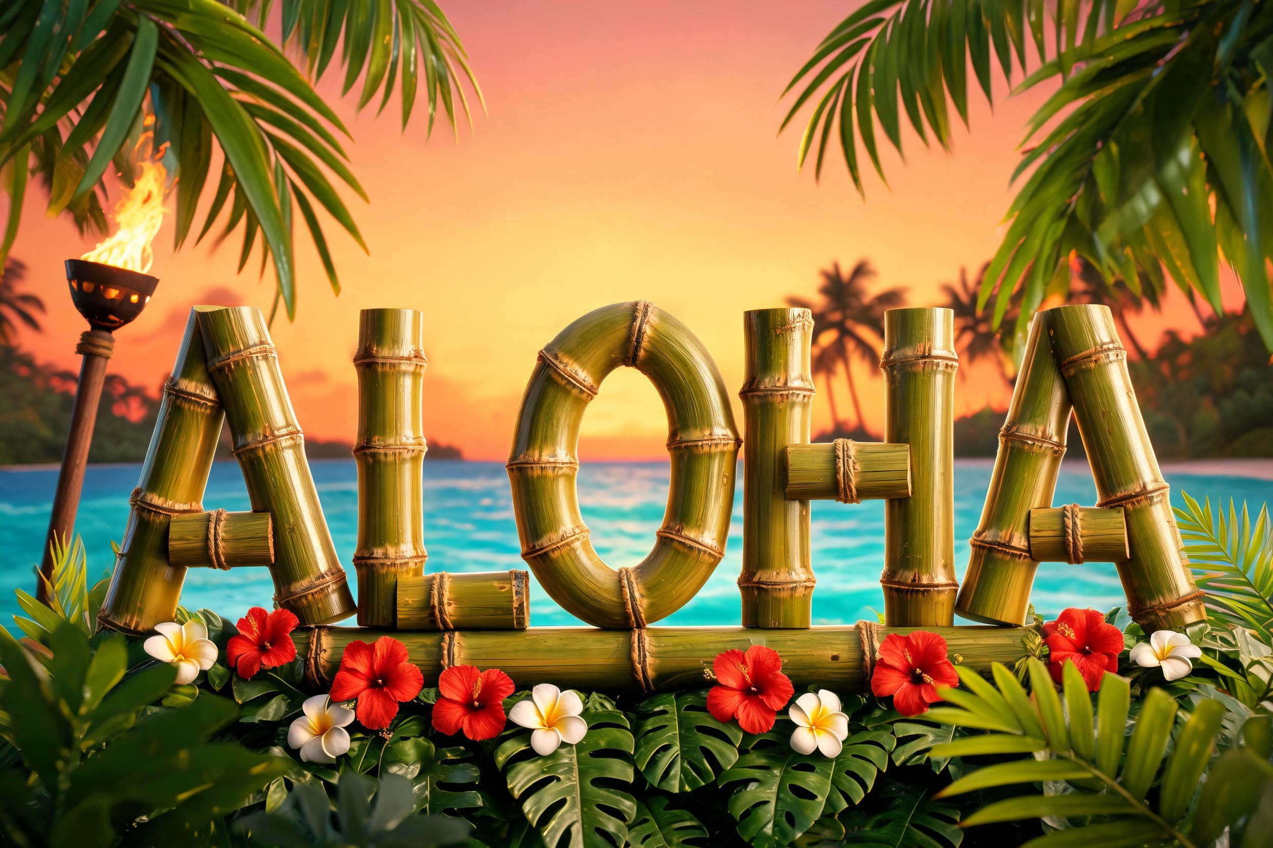 "Aloha" — Hawaiian | AI Text Effect Generator