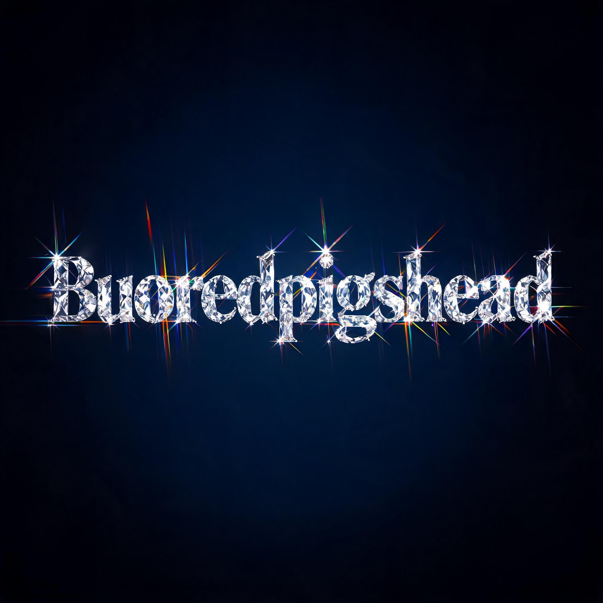 "Buoredpigshead" — Glass Crystal | AI Text Effect Generator