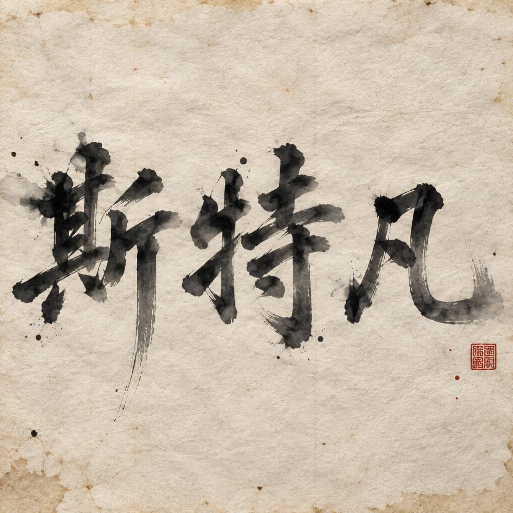 "斯特凡" — Brush Chinese Ink | AI Text Effect Generator